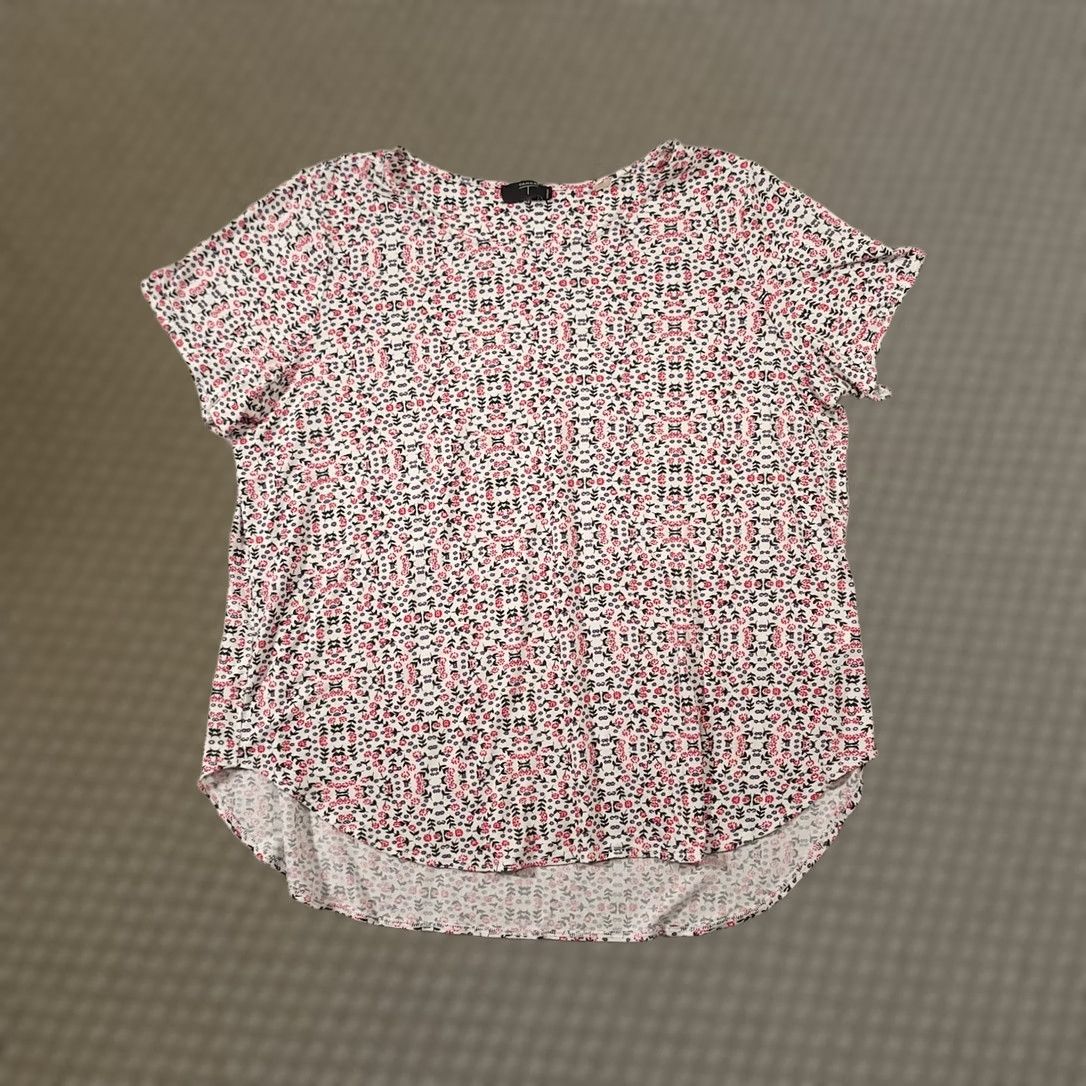 Vintage Tahari Shirt Womens 1X Floral Short Sleeve Pullover Blouse Top Size XL / US 12-14 / IT 48-50 - 1 Thumbnail