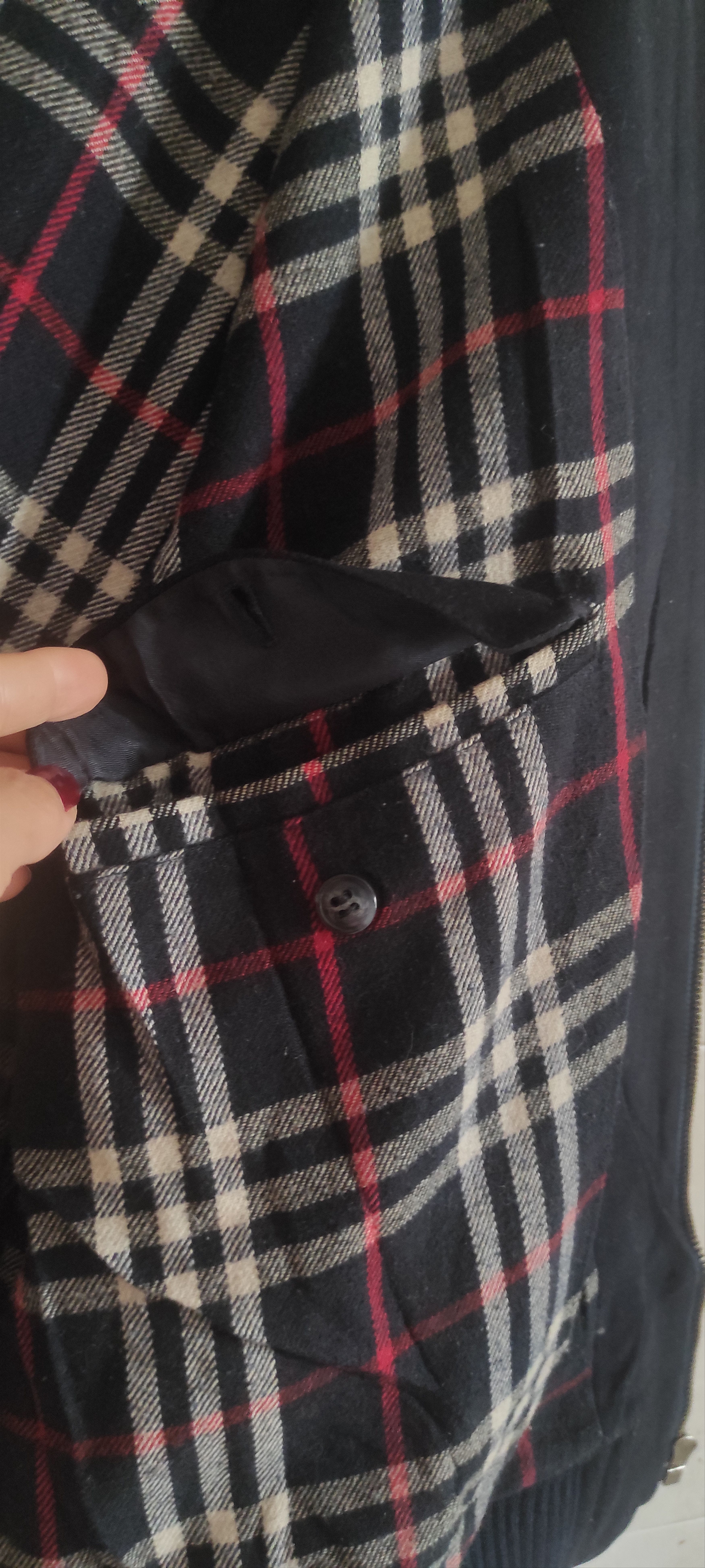 Burberry BURBERRY Bomber Jacket Winter Nova Check Mens Wool Navy Blue Size US XL / EU 56 / 4 - 10 Thumbnail