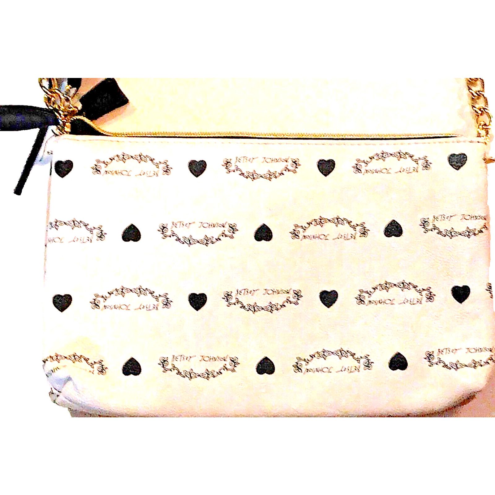 Betsey Johnson Betsey Johnson Women's Crossbdy Beige White Two Tone Leather Size ONE SIZE - 3 Thumbnail