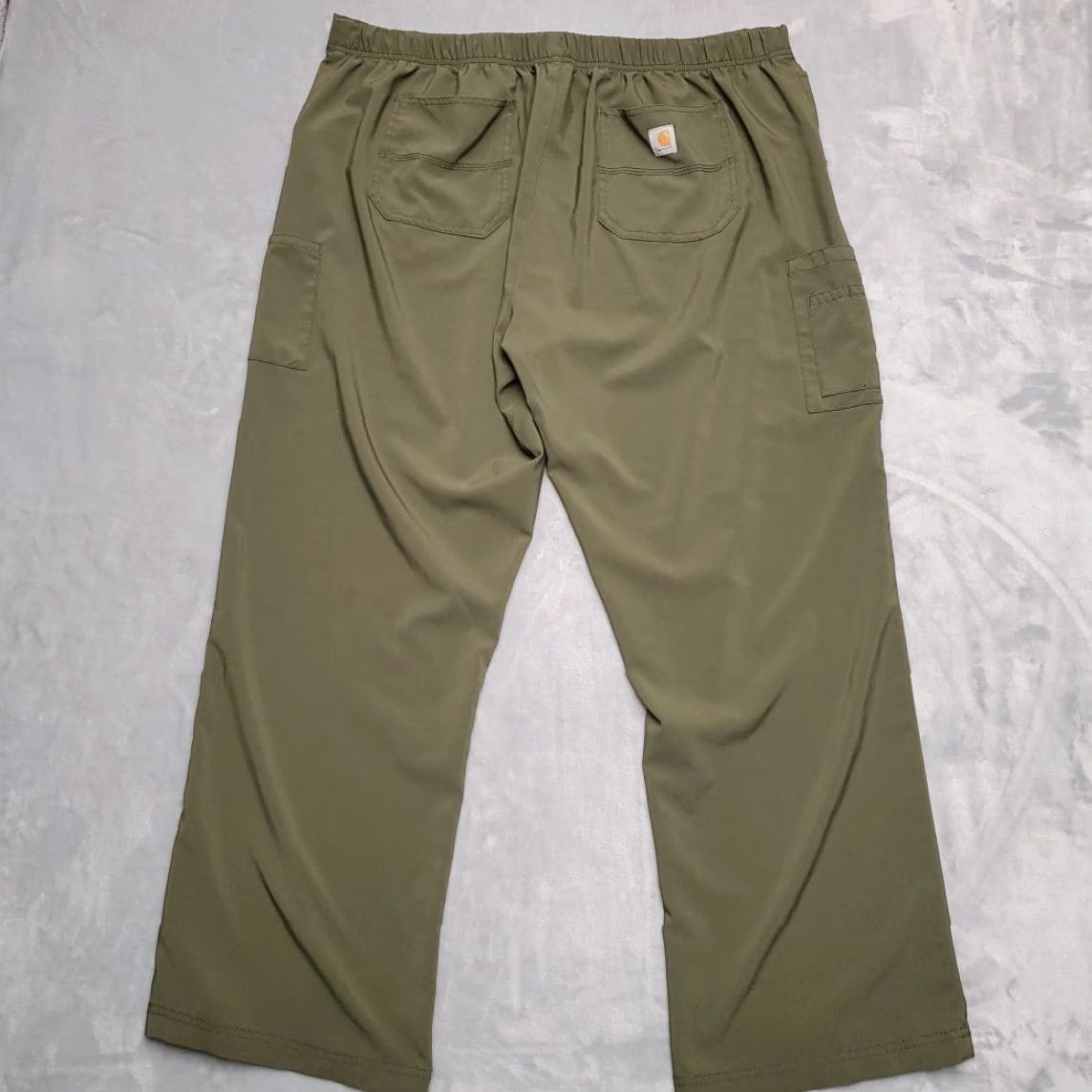 Carhartt Carhartt Scrub Bottom Mens 2XL Green Force Stretch Cargo Elastic Waist C52110 Size US 39 - 5 Thumbnail