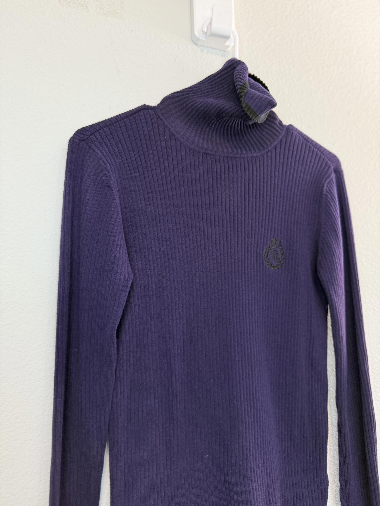 Designer Vintage Ralph Lauren purple high turtleneck knit sweater Size S / US 4 / IT 40 - 3 Thumbnail
