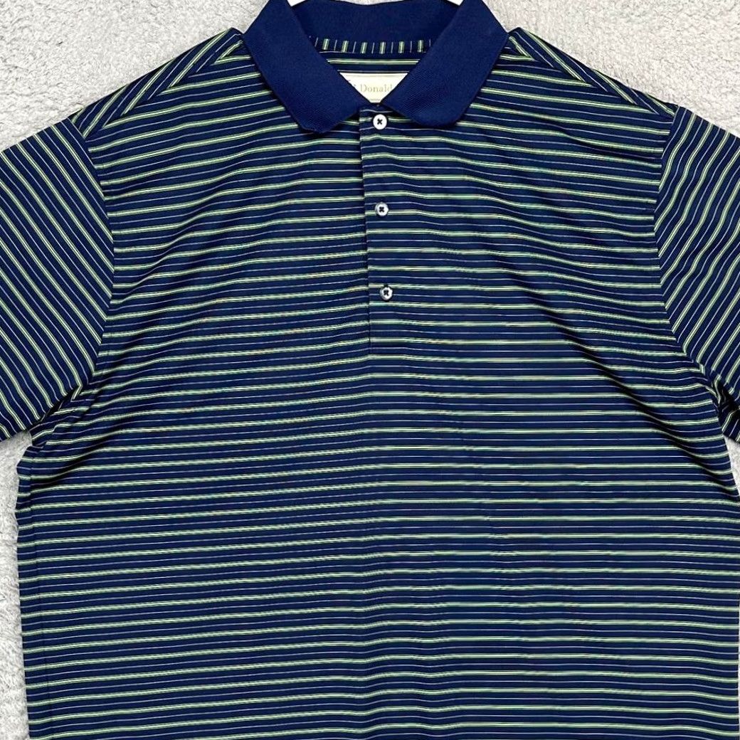 Vintage Donald Ross Polo Shirt Adult Large Navy Green Striped Golf Rugby Mens Size US L / EU 52-54 / 3 - 2 Thumbnail