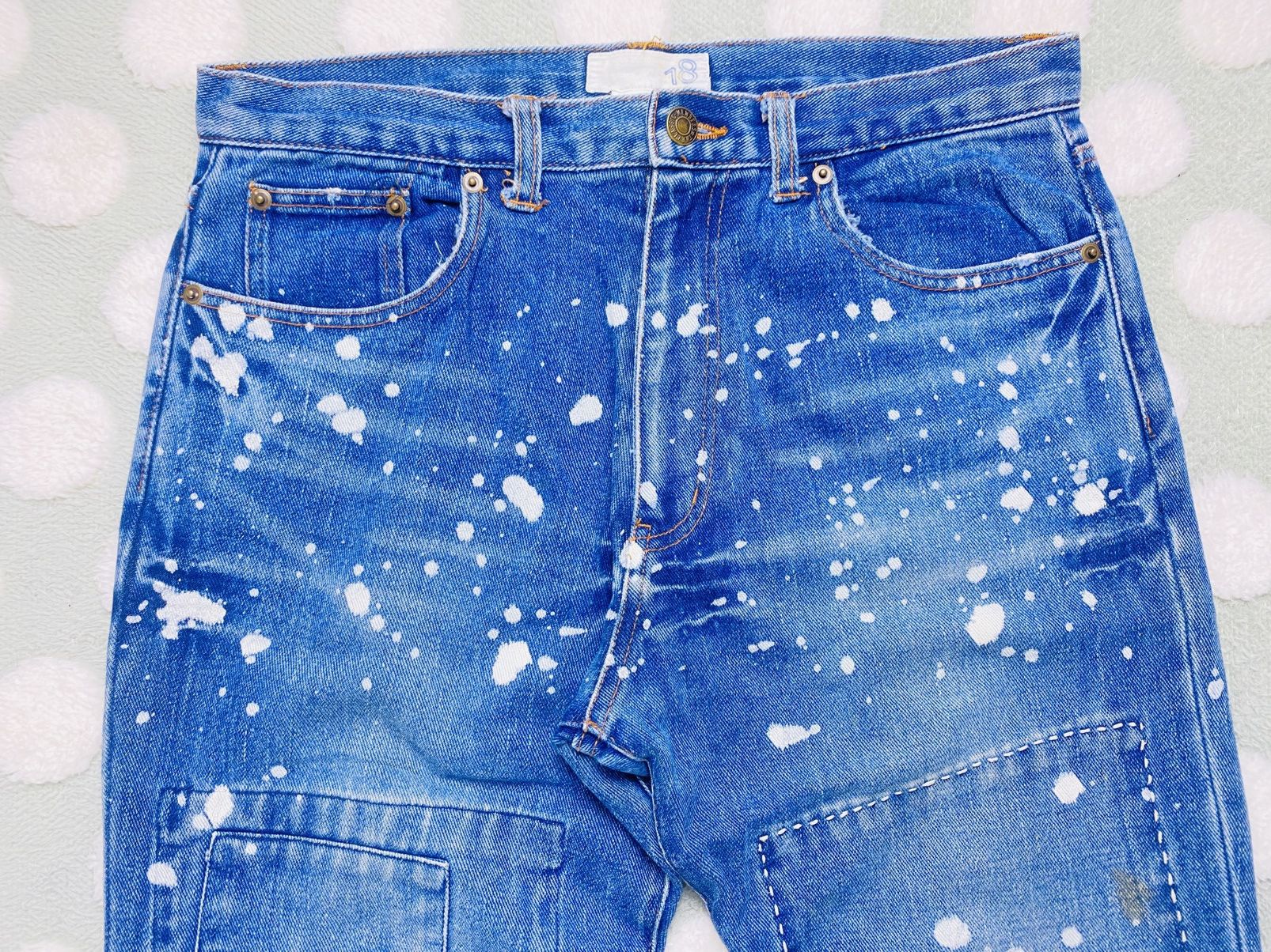 Japanese Brand Japanese boro-style custom patchwork paint-splatter jeans Size US 32 / EU 48 - 7 Thumbnail