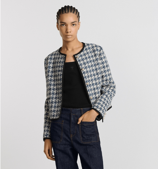 Dior o1w1db10326 511V58 Cropped Jacket in Blue/White Size S / US 4 / IT 40 - 4 Thumbnail