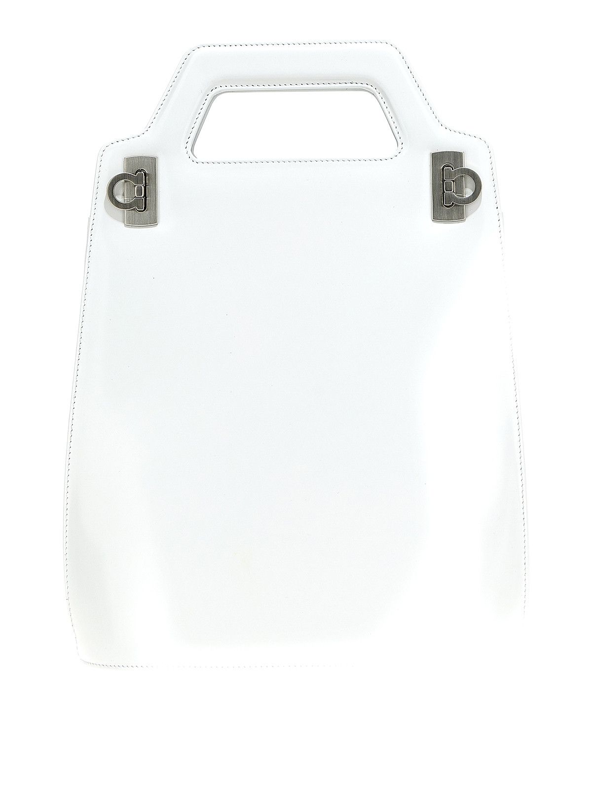Salvatore Ferragamo o1s1rm1224 Size: OS / Rigid Leather Bag in White Size ONE SIZE - 1 Thumbnail