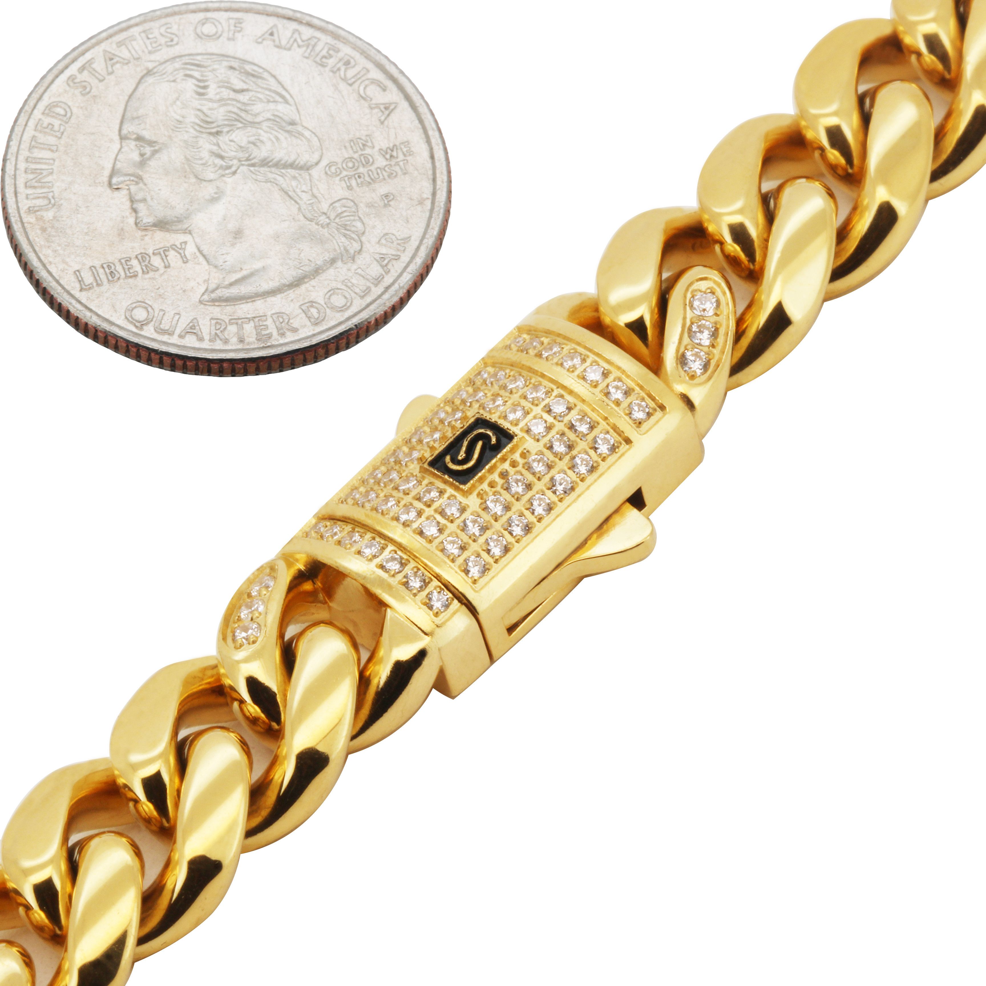 Other 316L SS 18kGP AAACZ 12mm Miami Cuban Link Chain Necklace 20" Size ONE SIZE - 2 Thumbnail