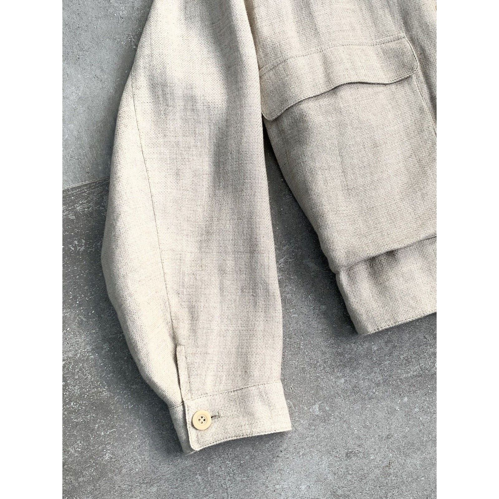 Gimo's × Vintage Men's GIMO'S SUEDE LINEN Bomber Jacket Coat EU 56 UK 46 XL Size US XXL / EU 58 / 5 - 14 Thumbnail