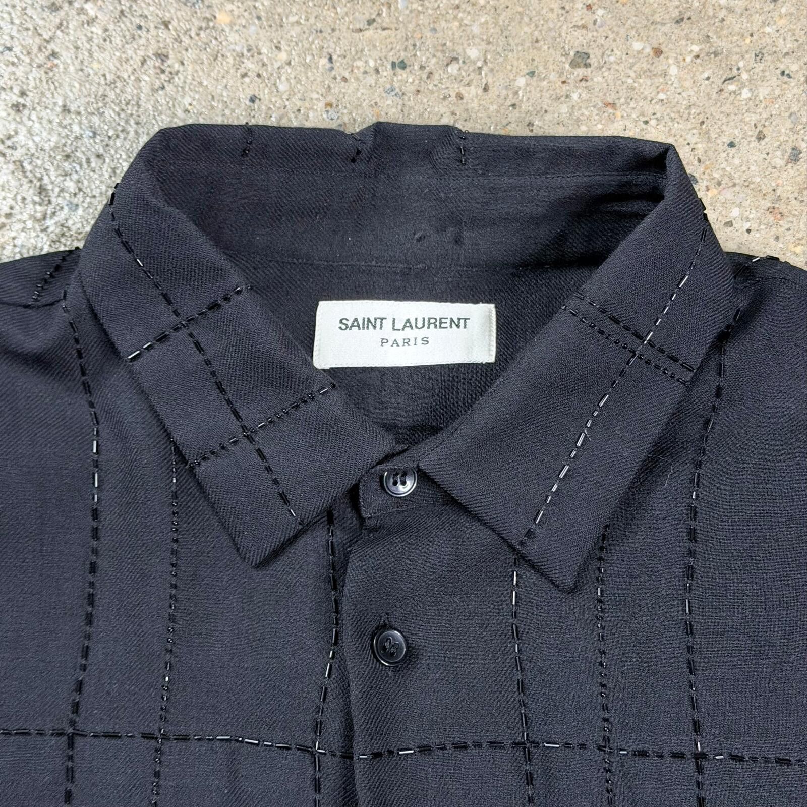 Saint Laurent Paris Saint Laurent Beaded Button Up Shirt Size L / US 10 / IT 46 - 2 Thumbnail