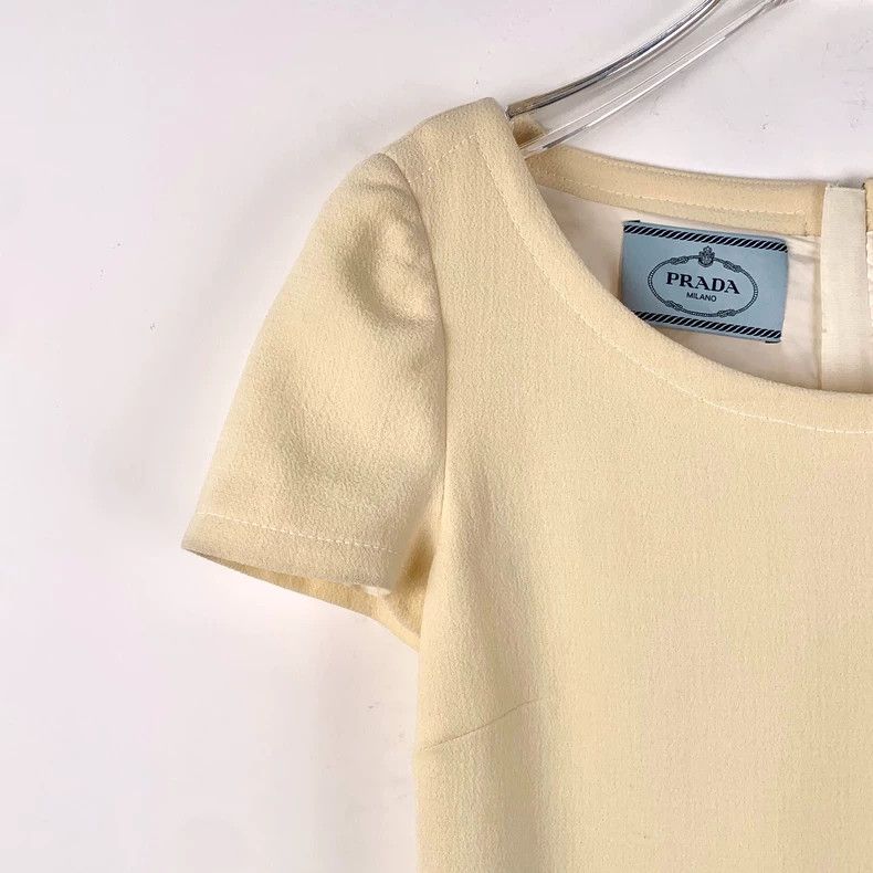 Prada Prada Beige triangle round-neck short-sleeved dress Size S / US 4 / IT 40 - 3 Thumbnail