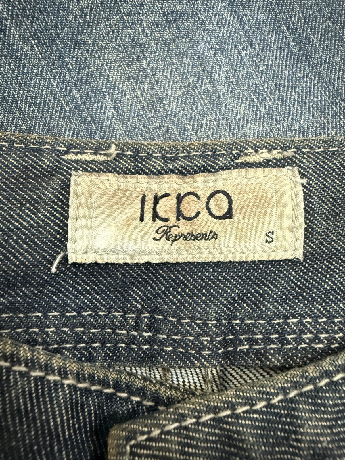 If Six Was Nine Ikka Japan Tribal Embroidered Muddy Wash Flared Denim Jeans Size US 29 - 22 Thumbnail