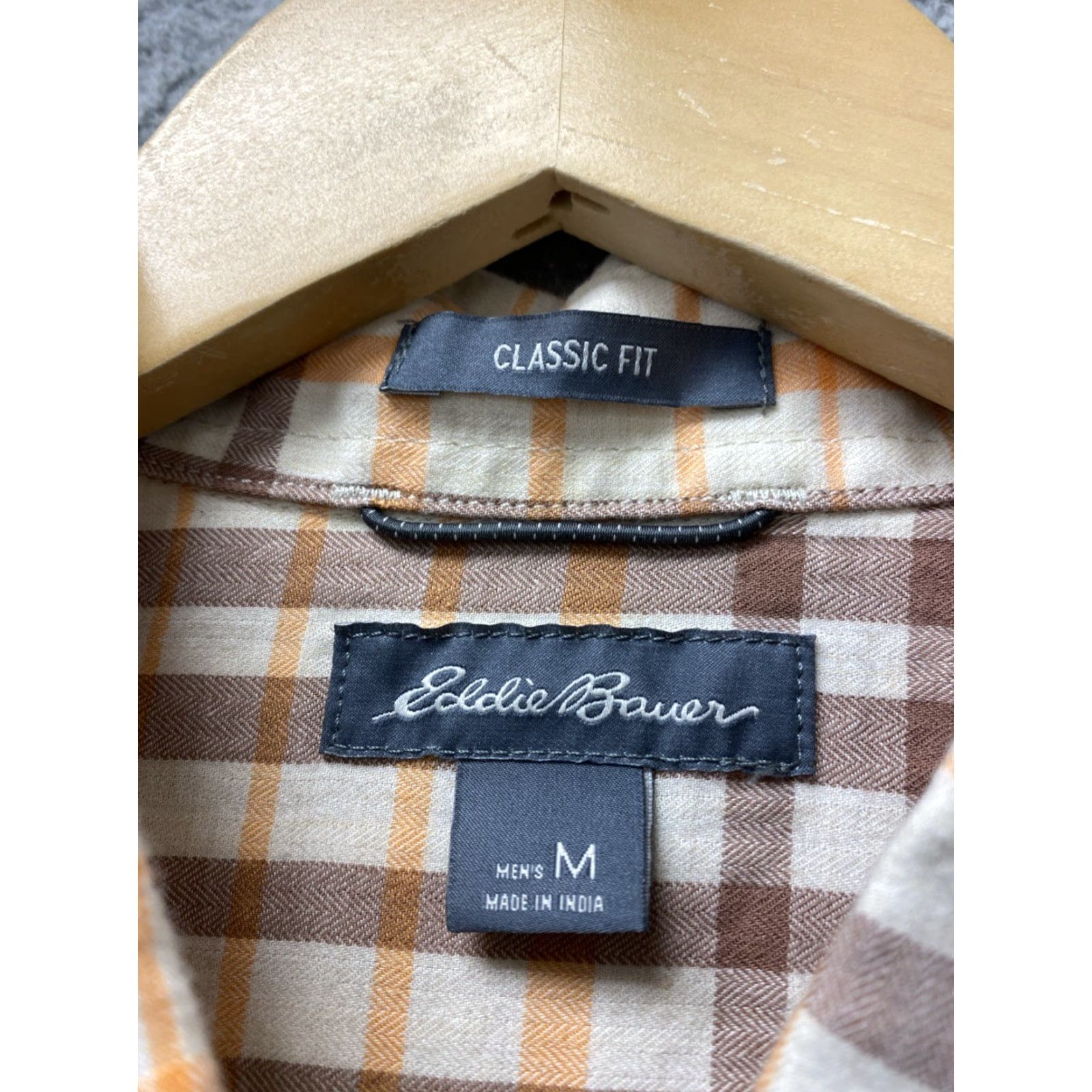 Eddie Bauer EDDIE BAUER Button Shirt Men’s M Brown Peach Plaid LS Shirt Large Light Size US M / EU 48-50 / 2 - 5 Thumbnail