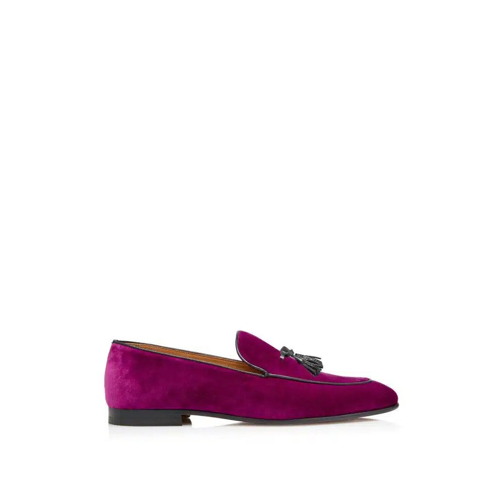 o1loc1c0824 J1416 Velvet Evening Loafers in Fuchsia