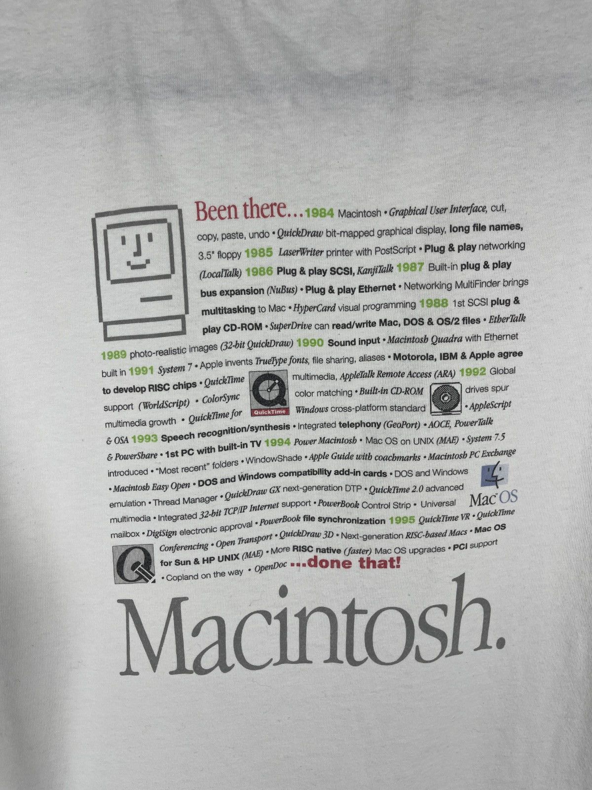 Apple × Mackintosh Apple Macintosh vintage ~1995 Hanes made in USA tee shirt Size US XL / EU 56 / 4 - 14 Thumbnail
