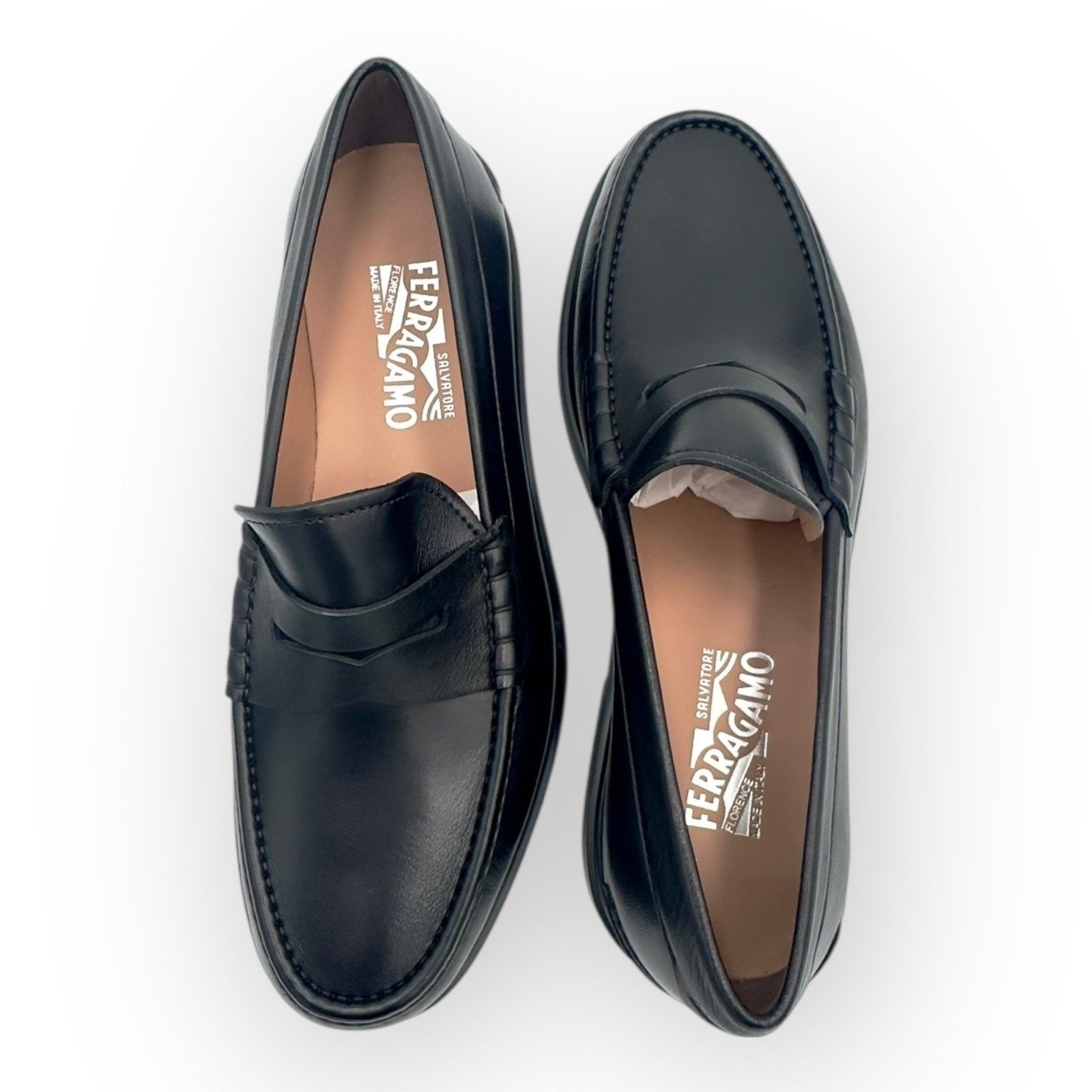 Salvatore Ferragamo Ferragamo Men's Leather Penny Loafers in black UK10.5 Size US 11.5 / EU 44-45 - 4 Thumbnail