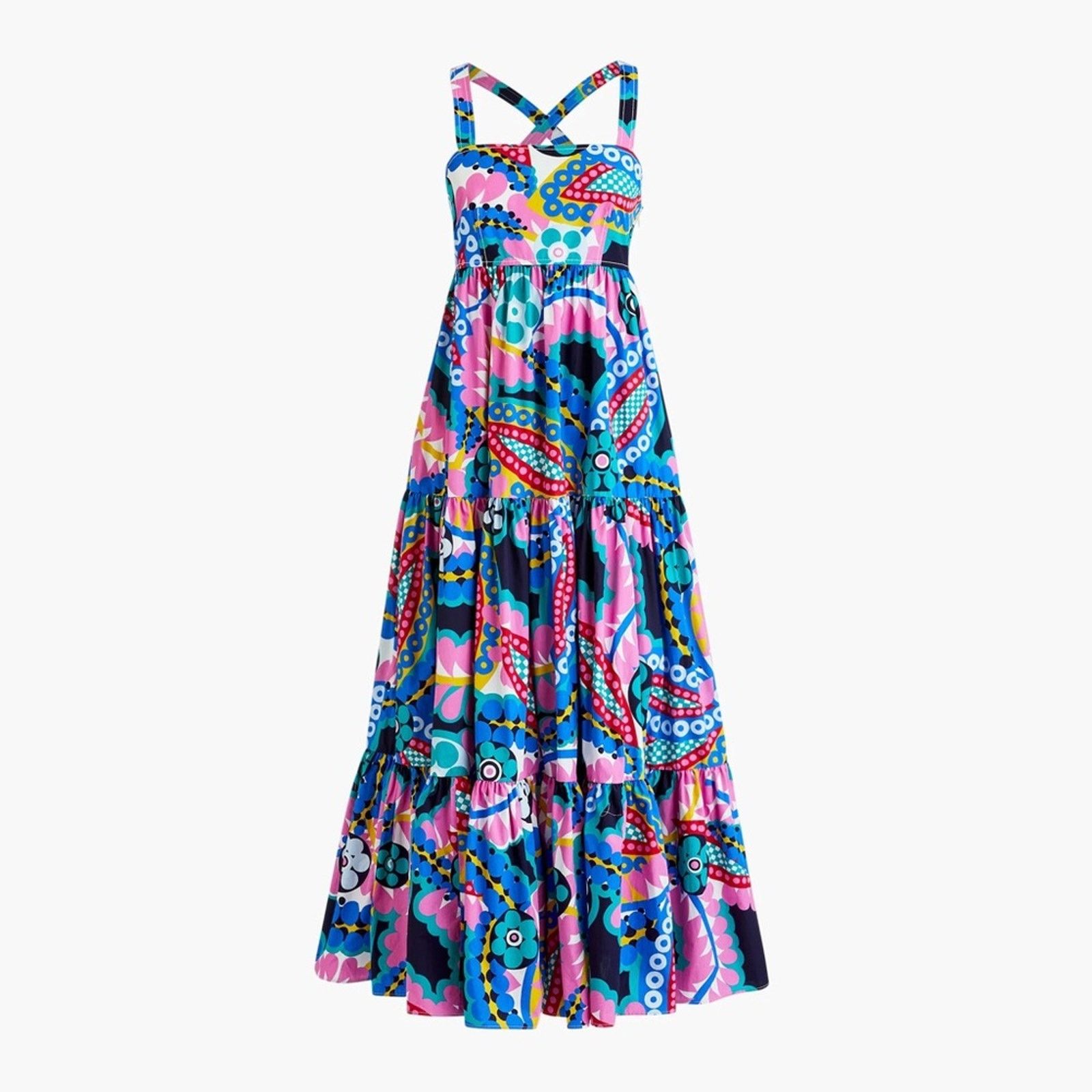 J.Crew J Crew Ratti Kaleidoscope Floral Maxi Apron Dress 4 Size M / US 6-8 / IT 42-44 - 5 Thumbnail