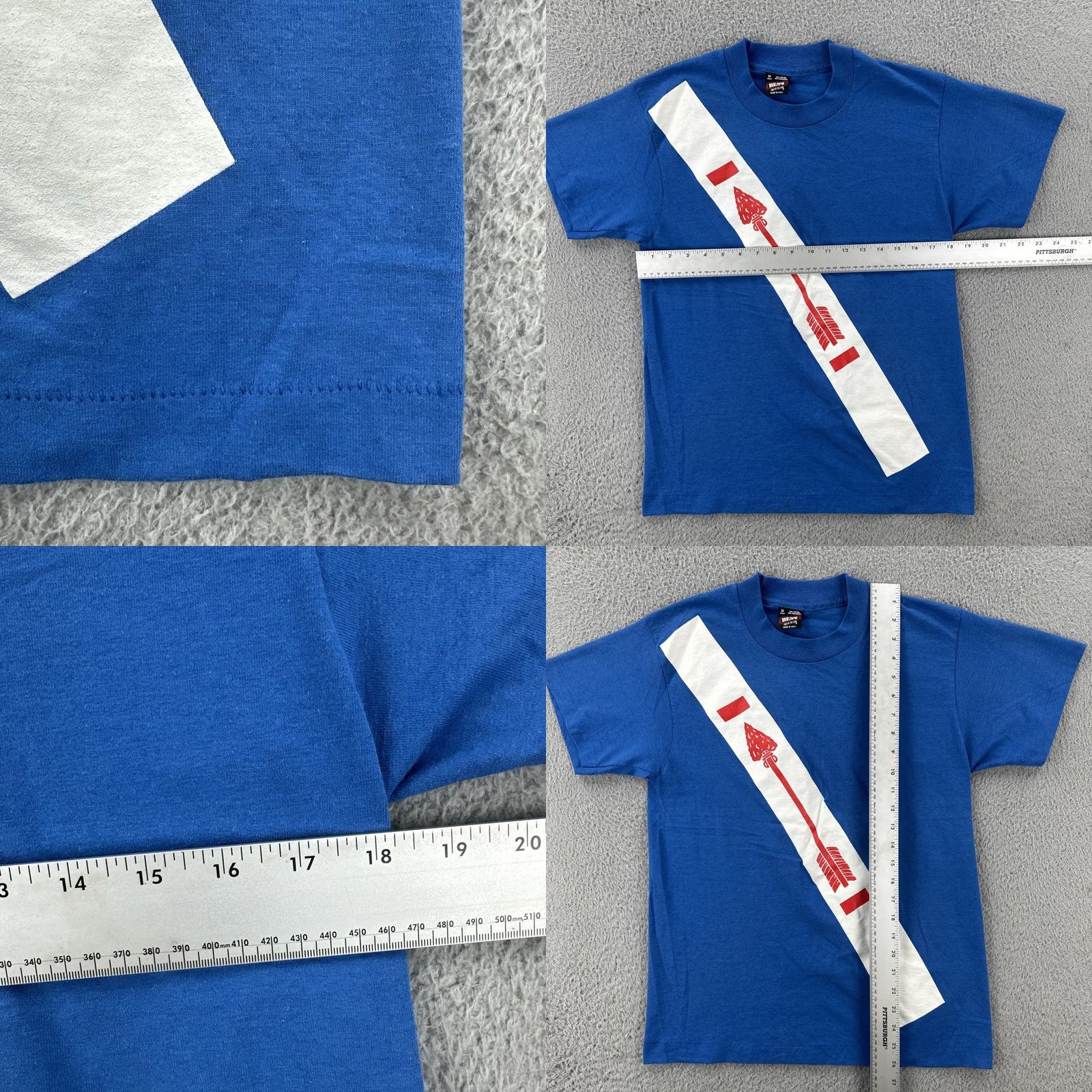 Fruit Of The Loom VINTAGE Fruit of the Loom Best Mens Medium Blue Single Stitch Shirt USA Stitch Crew Neck Short Sleeve T-Shirt Mens Size US M / EU 48-50 / 2 - 8 Thumbnail