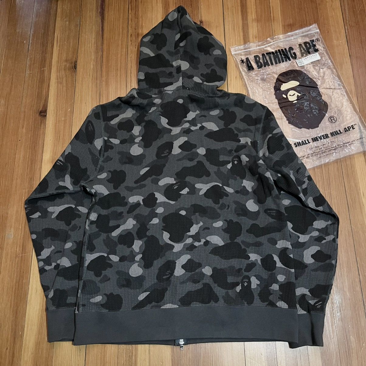 Bape Bape waffle knit full zip black Size US XXL / EU 58 / 5 - 4 Thumbnail