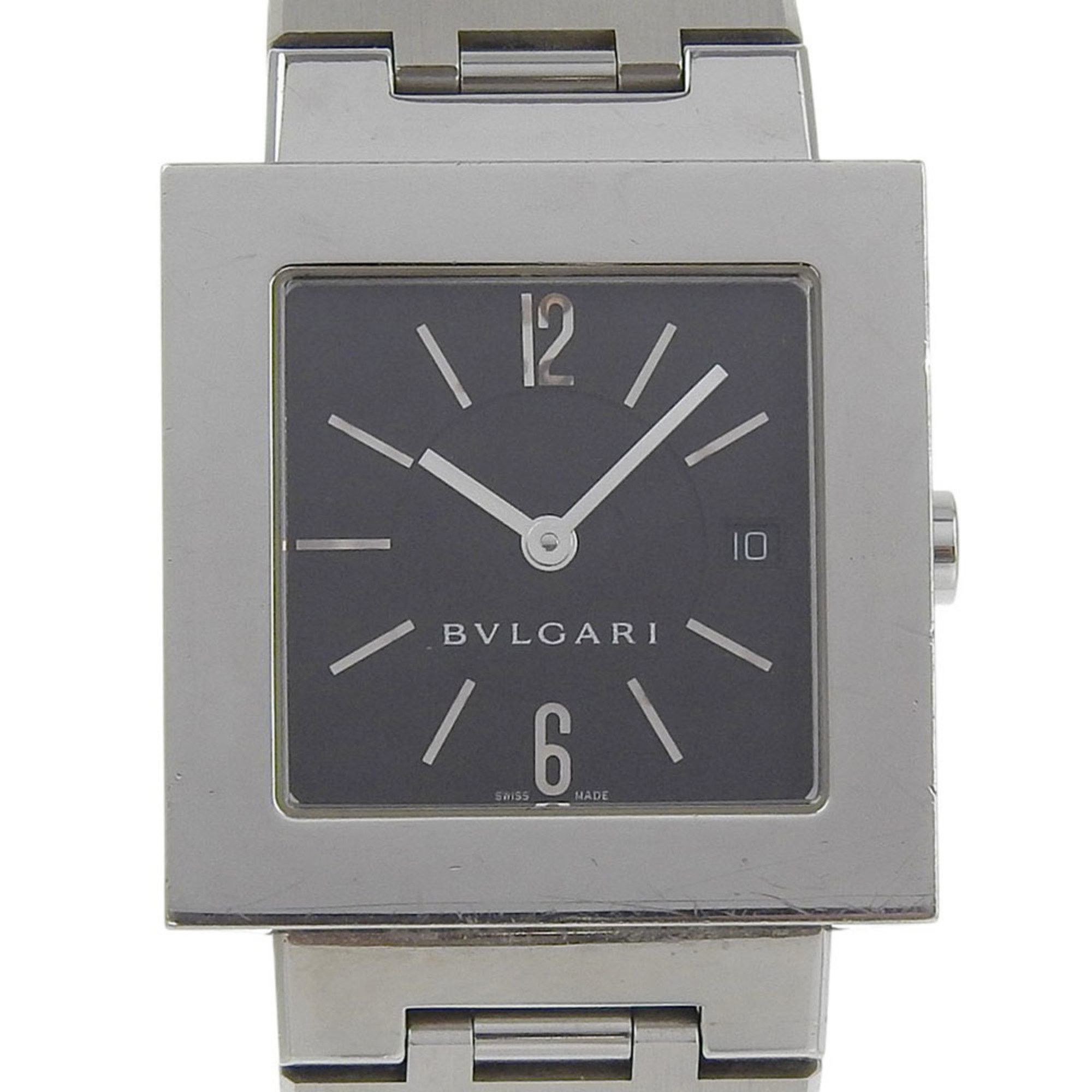 Bvlgari BVLGARI Quadrado Watch SQ29SSD Stainless Steel Quartz Analog Display Black Dial Unisex Size ONE SIZE - 1 Thumbnail