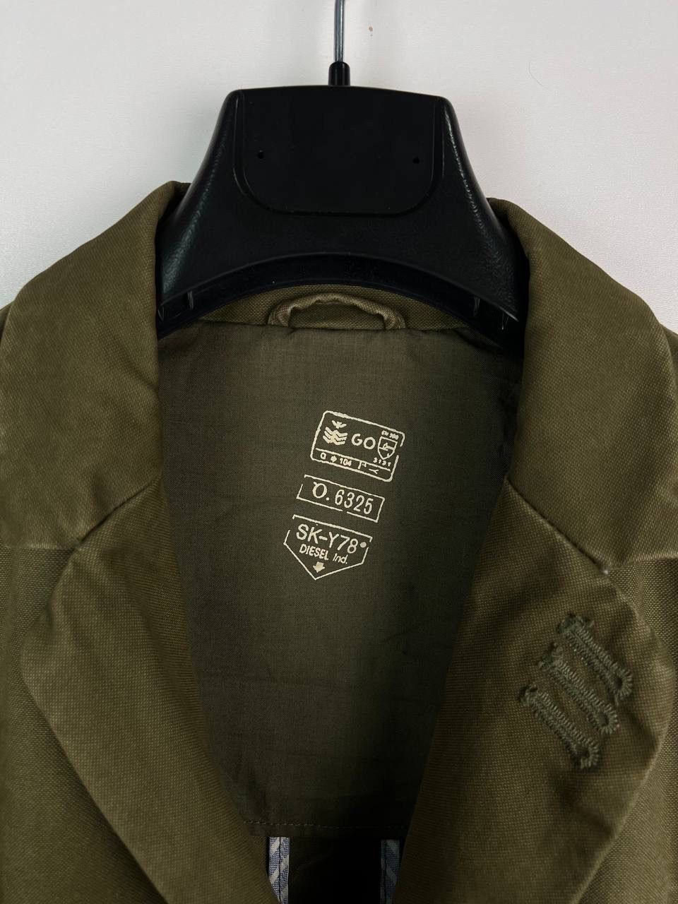 Diesel Diesel SK-Y78 khaki cotton leather trim blazer jacket Size US M / EU 48-50 / 2 - 6 Thumbnail