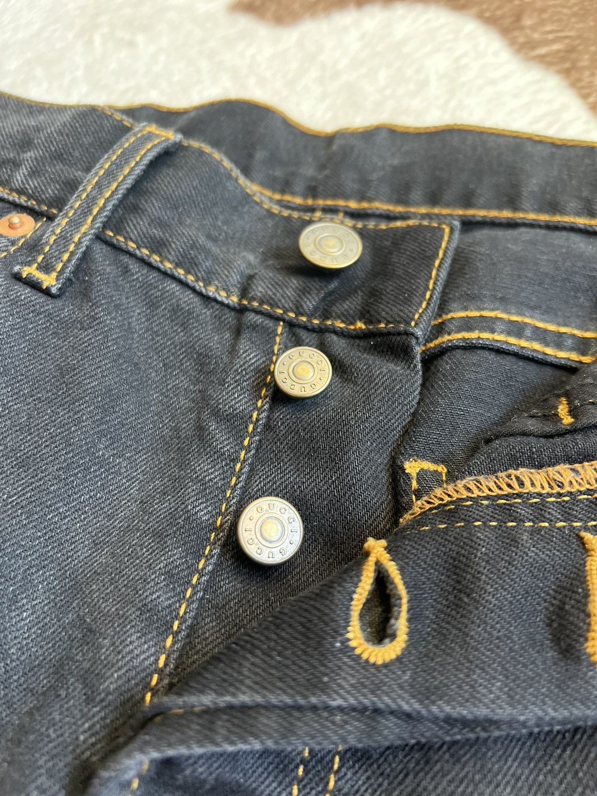 Gucci black embroidered gucci jeans Size US 29 - 5 Thumbnail