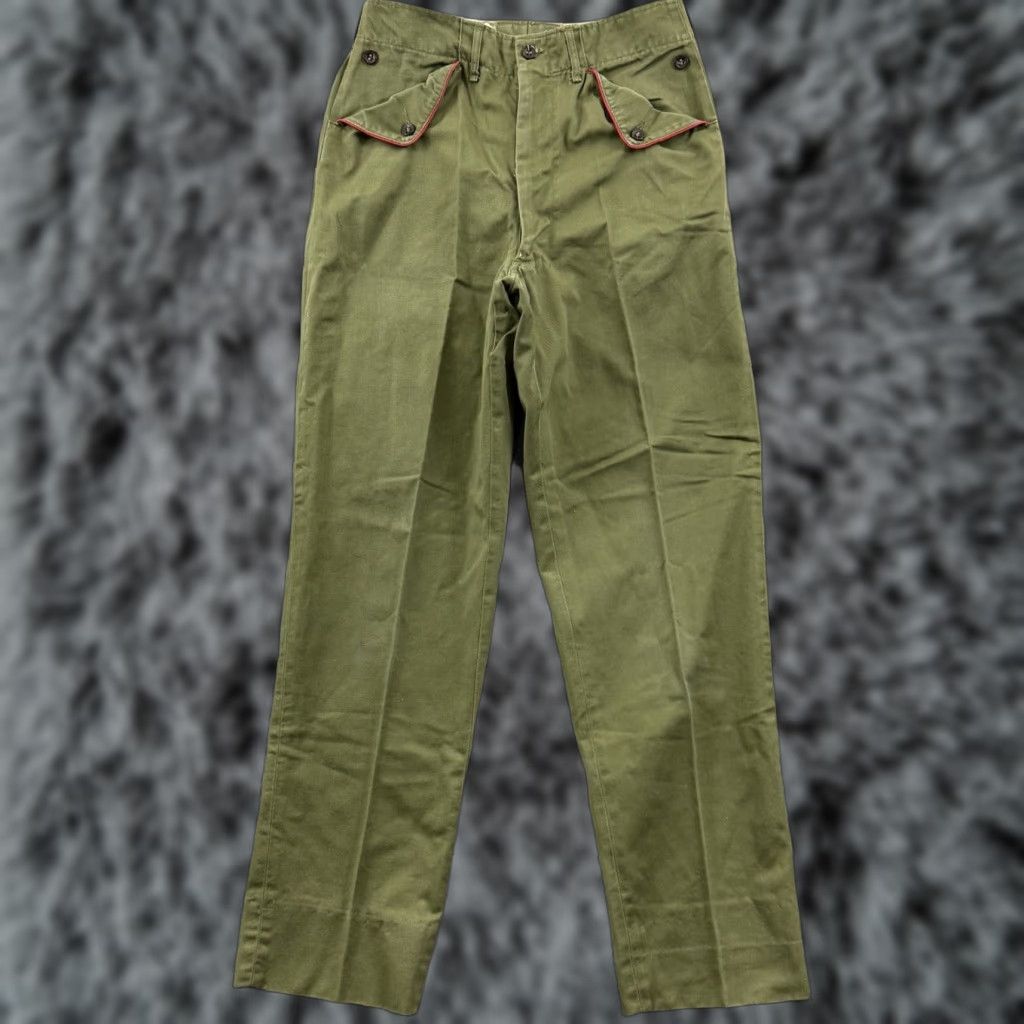 Vintage VINTAGE Boy Scouts Of America Pants Mens 26x28 Green Pleated Slacks 70s Outdoor Chino Straight 80s USA Mens Size US 26 / EU 42 - 1 Thumbnail