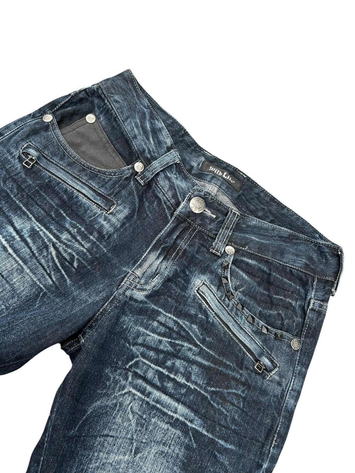 If Six Was Nine SKULL BONES WILD LIFE STUDDED CLAWMARK DISTRESSED DENIM☠️ Size US 32 / EU 48 - 6 Thumbnail