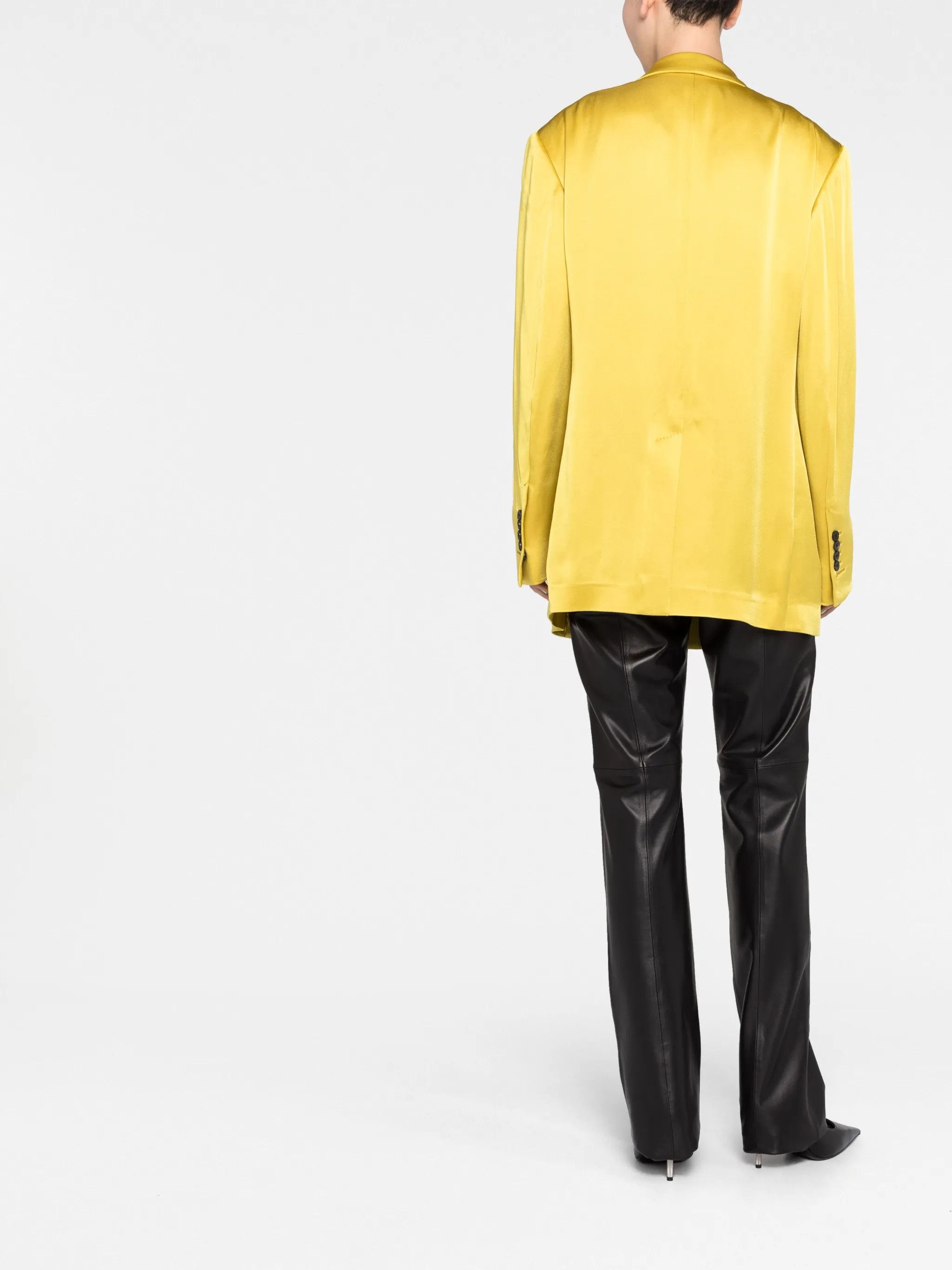 Tom Ford o1w1db10225 GI2915 Double-breasted Satin Blazer in Yellow Size M / US 6-8 / IT 42-44 - 4 Thumbnail