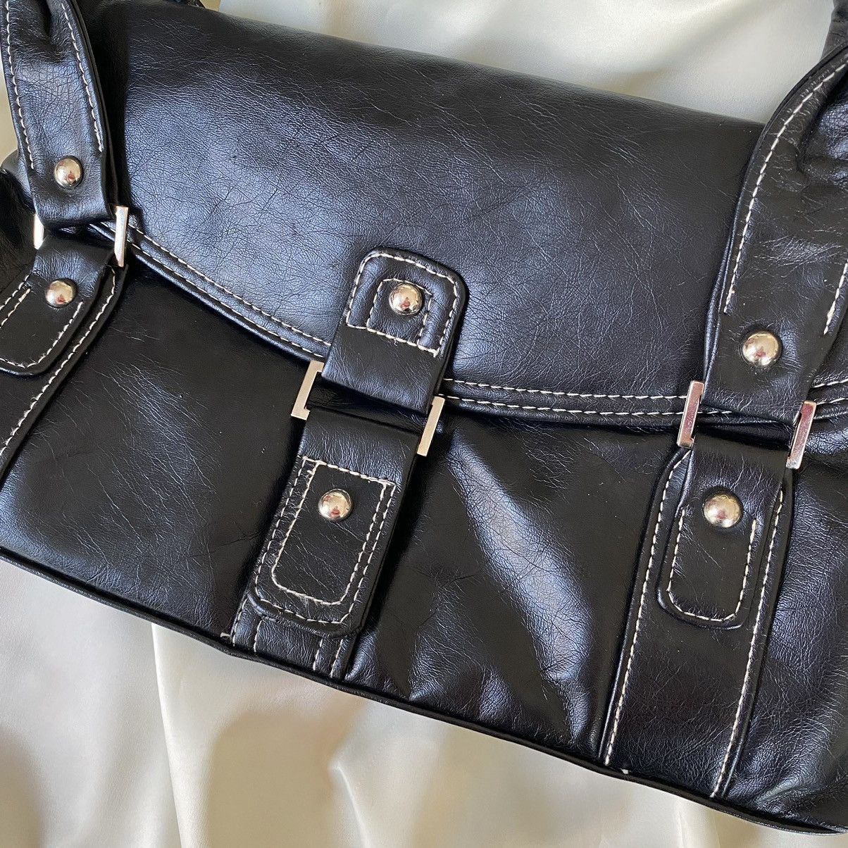 Vintage Vintage leatherette black shoulder bag Size ONE SIZE - 6 Thumbnail