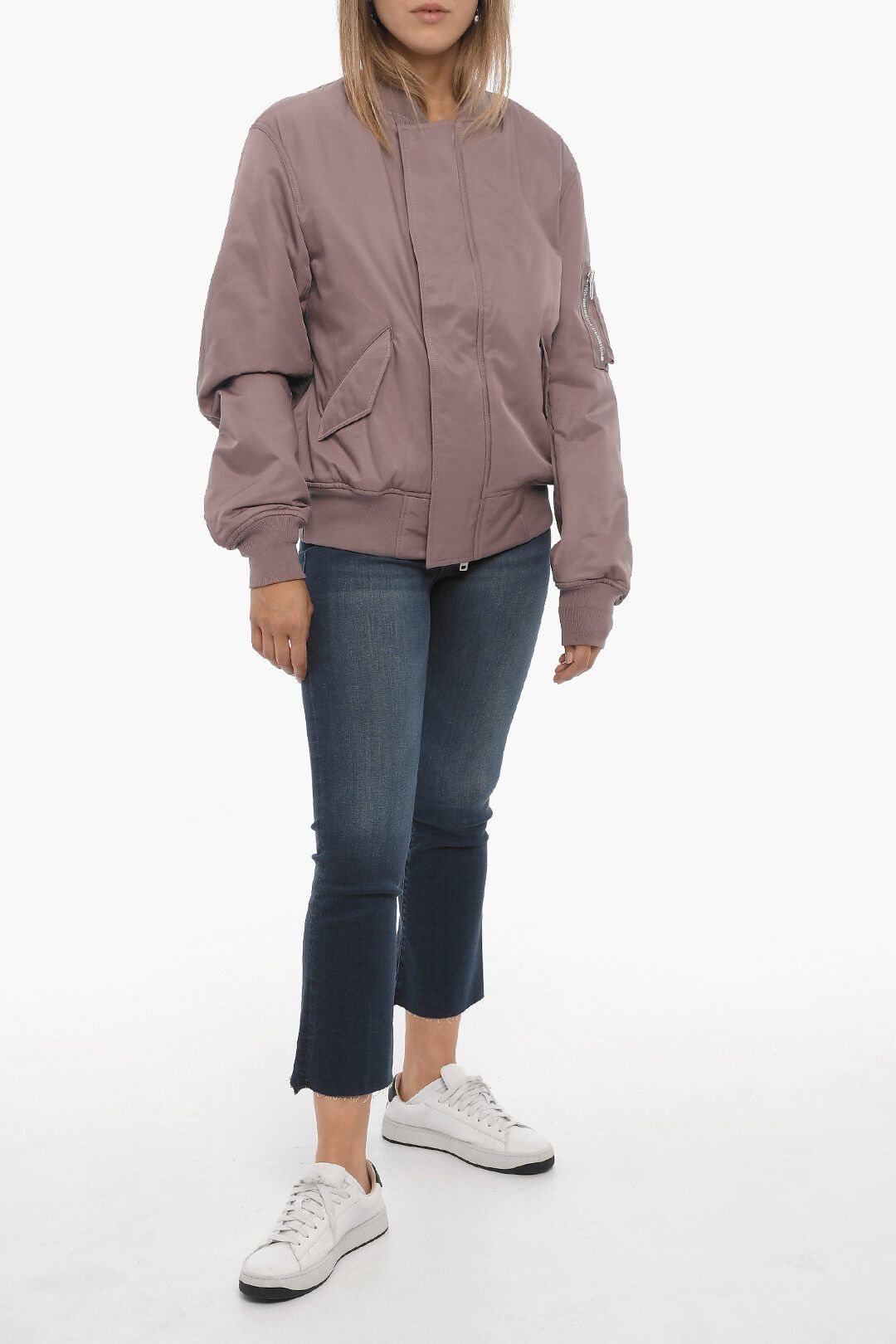 Y-3 × Yohji Yamamoto og1mm0824 Padded Bomber Jacket with Hidden Closure in Plum Size XS / US 0-2 / IT 36-38 - 4 Thumbnail