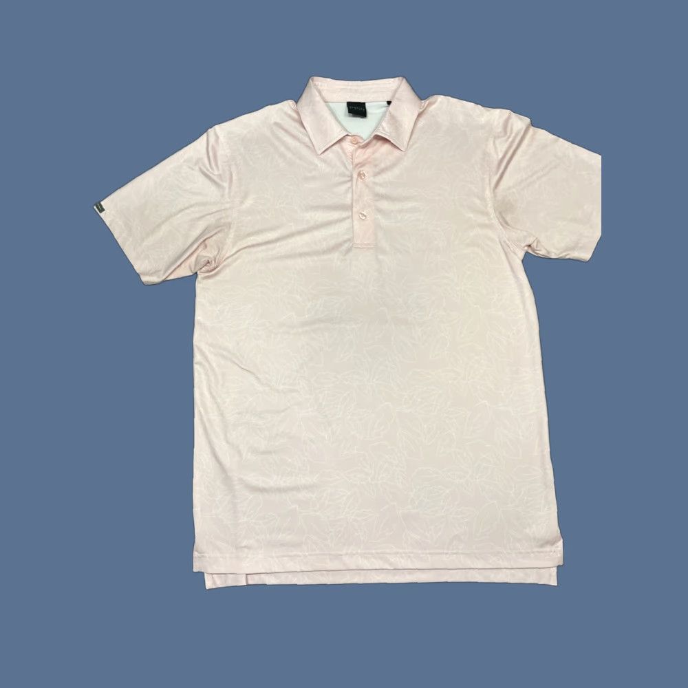 Vintage Dunning Golf Polo Shirt Mens M Pink Stretch Striped Logo Regular Fit Short Sleeve Polo Golf Shirt Men Pink Size US M / EU 48-50 / 2 - 1 Thumbnail