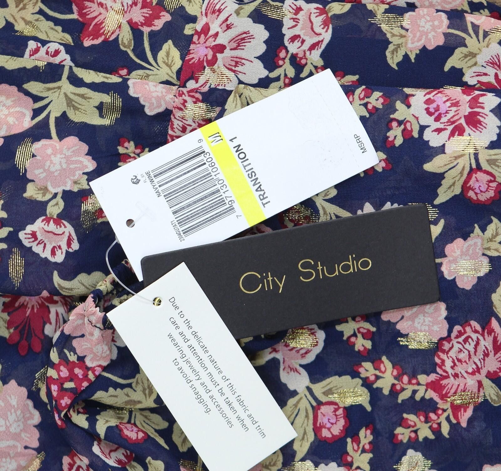 Other Nwt City Studio Sleeved Fit Flare Dress Navy Blue / Wine M Size M / US 6-8 / IT 42-44 - 3 Thumbnail