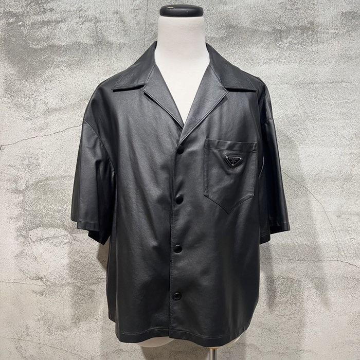 Black Nappa Leather Shirt