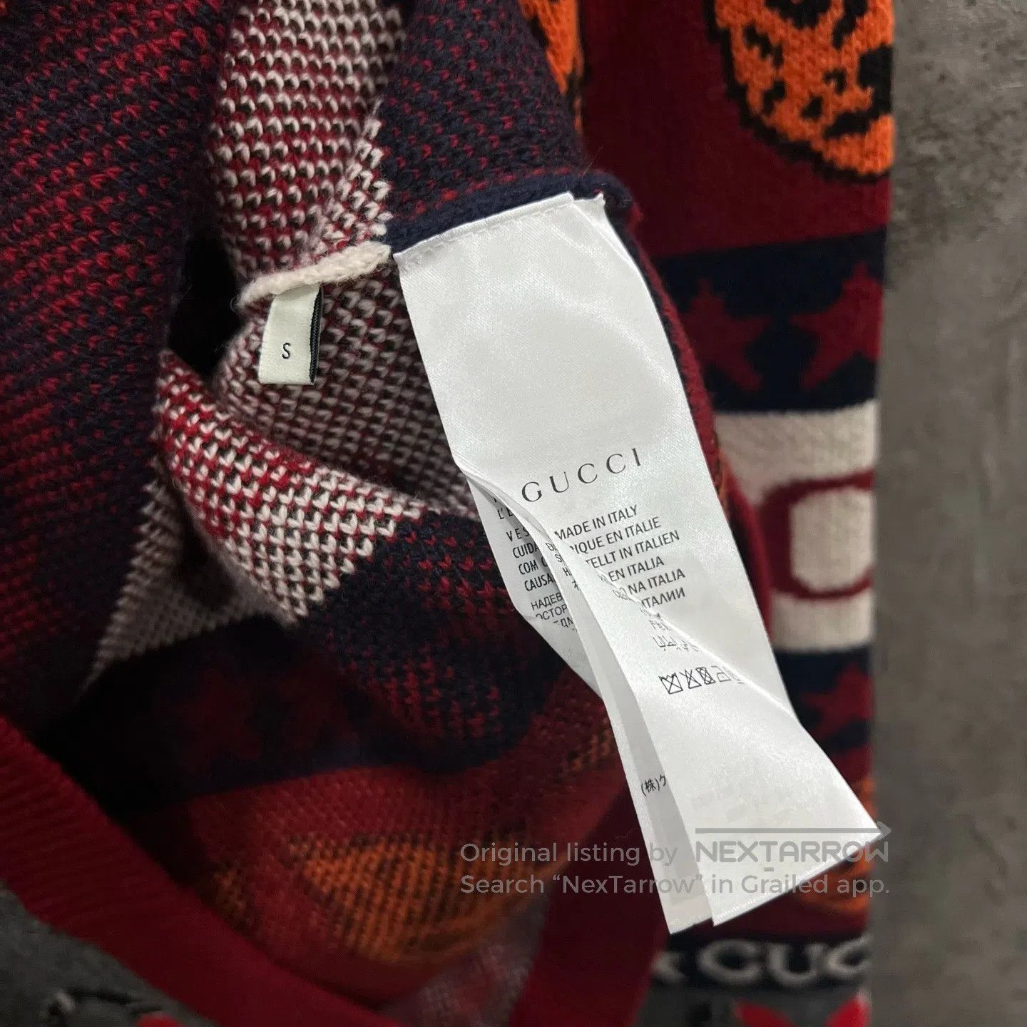 Gucci Guicci Tiger Head Slogan Knit Long Sleeve Sweater| Size US S / EU 44-46 / 1 - 5 Thumbnail