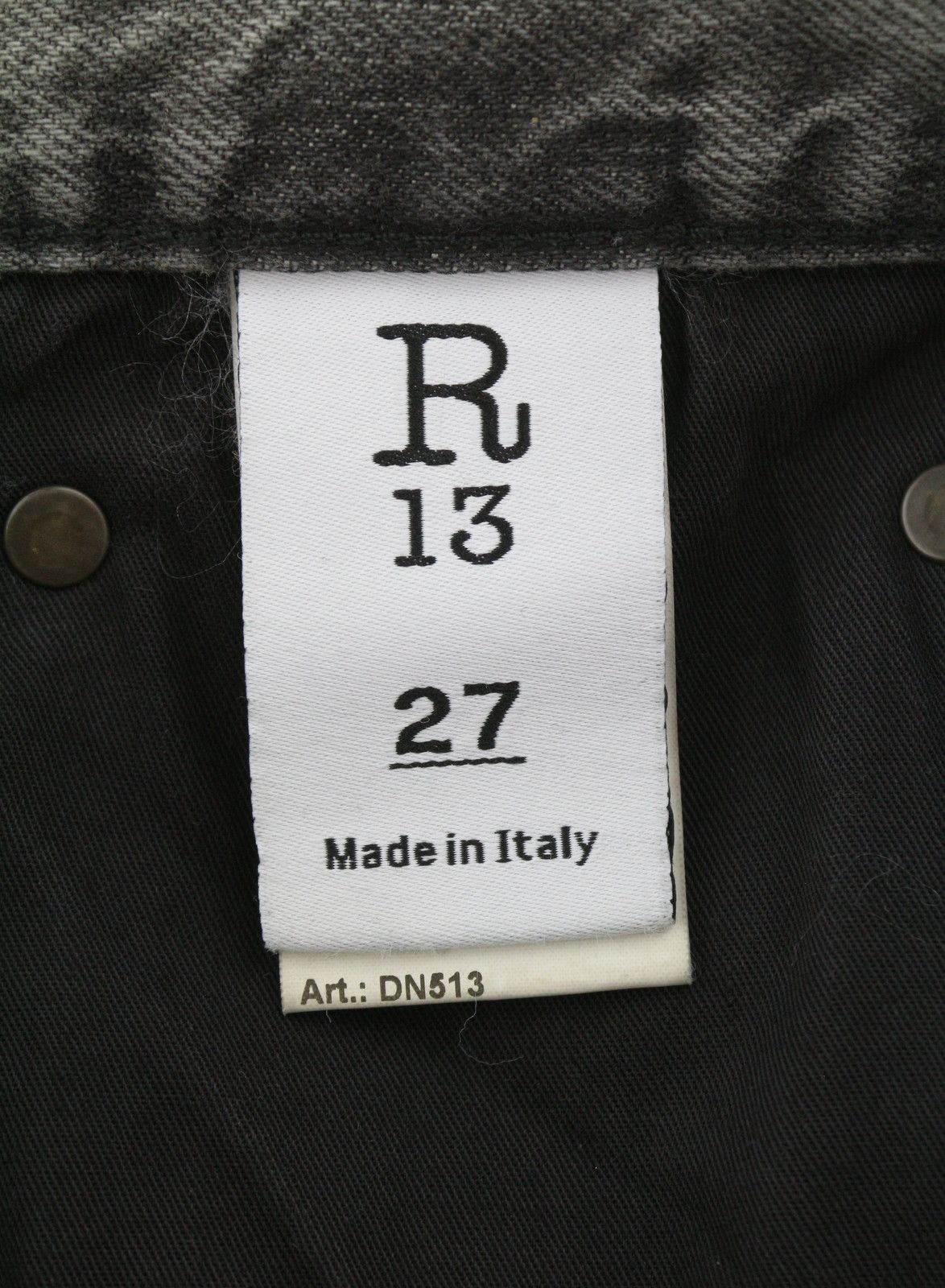 R13 D'ARCY LOOSE 27 Leyton Black Distress PF26 Jeans 88927 Size 27" / US 4 / IT 40 - 8 Thumbnail