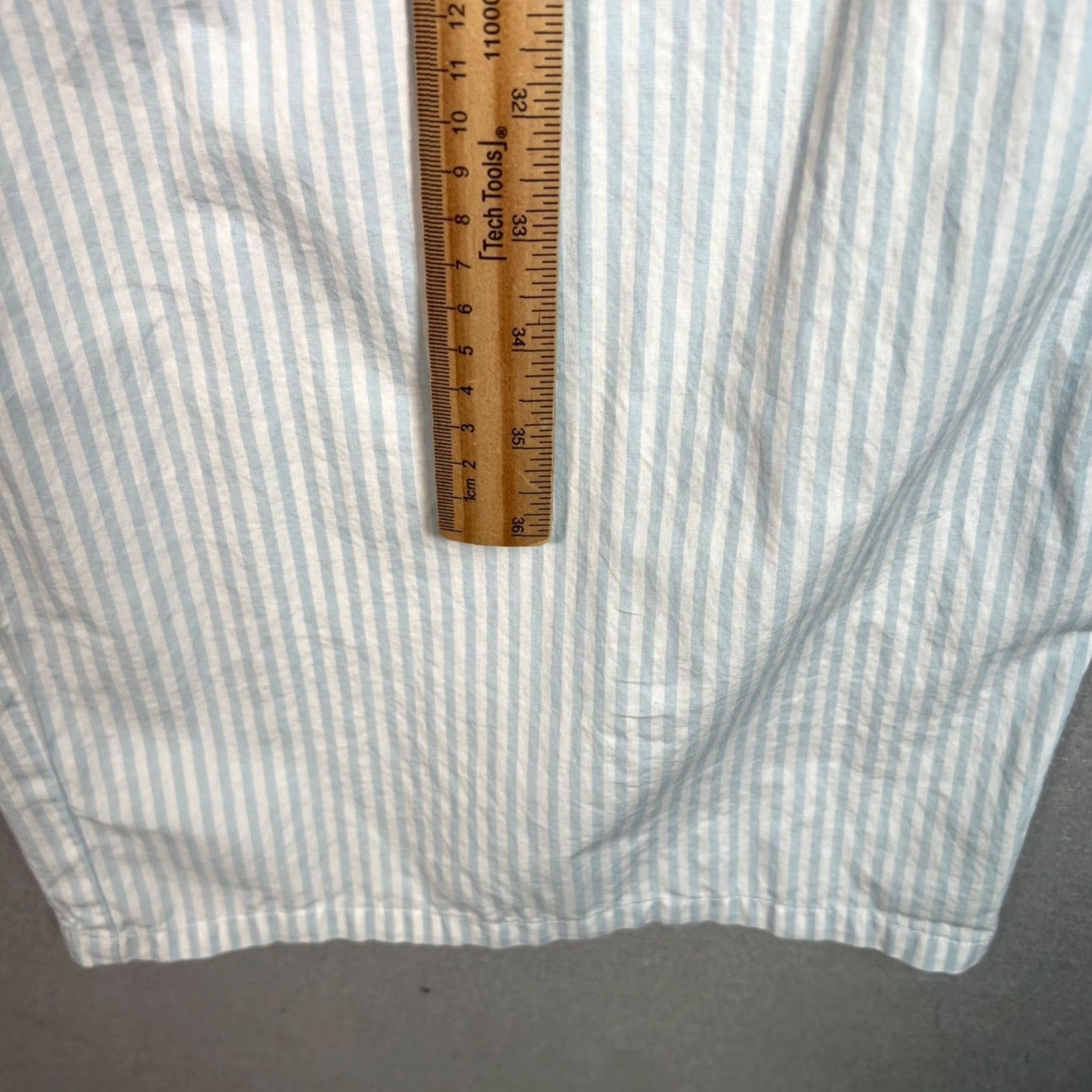 Vintage Lovers + Friends Womens Pants Blue White Striped Cotton Wide-Leg Ankle 30in Inseam M Medium 28in Waist Womens Size 32" / US 10 / IT 46 - 6 Thumbnail