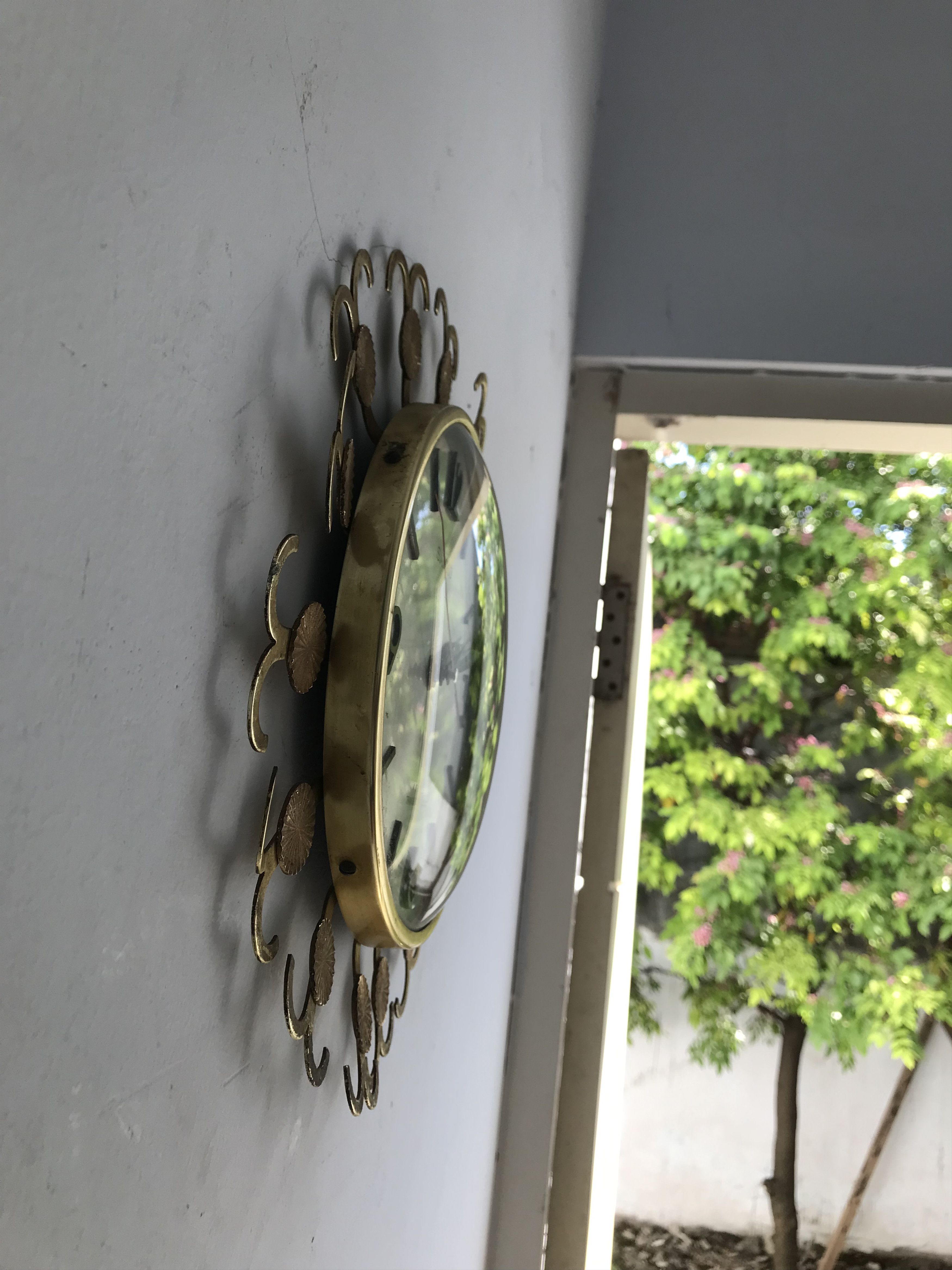 Japanese Brand Mid-Century Sanko Wall Clock Modern Sunburst Wall Clock Size ONE SIZE - 5 Thumbnail