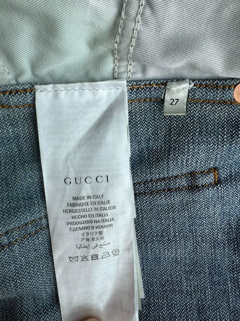 Gucci Gucci Fashionable blue embroidered logo women's denim short Size 27" / US 4 / IT 40 - 6 Thumbnail