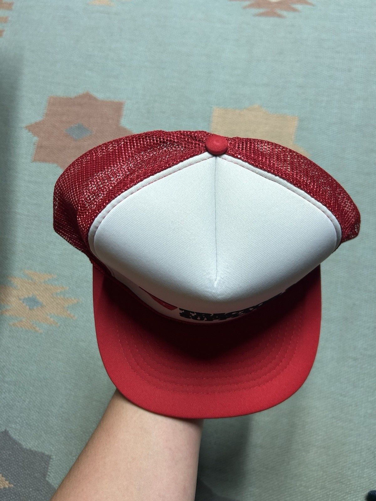 Vintage Vtg trucker hat tractor supply co TSC farm red white 2 tone Size ONE SIZE - 3 Thumbnail