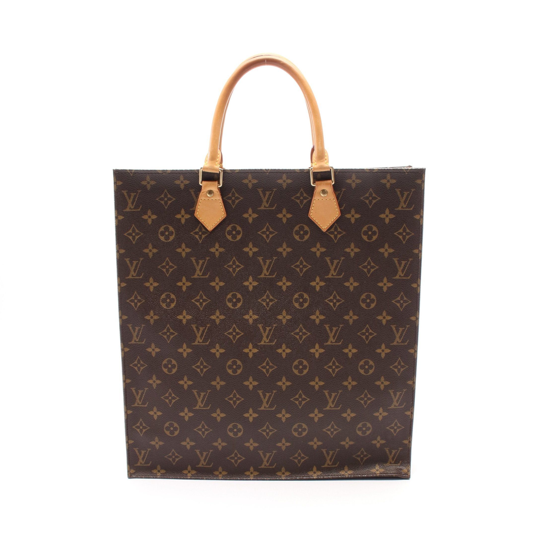 Louis Vuitton Louis Vuitton Sac Plat Monogram Handbag Tote Bag Leather Brown Size ONE SIZE - 1 Thumbnail