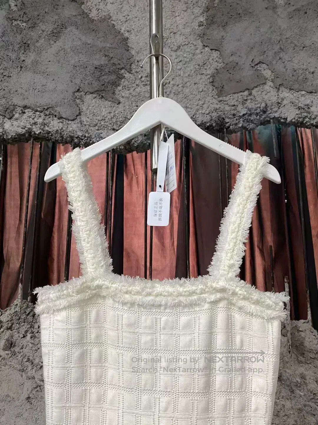 Chanel white quilted dress with fringe straps. Size XS / US 0-2 / IT 36-38 - 3 Thumbnail