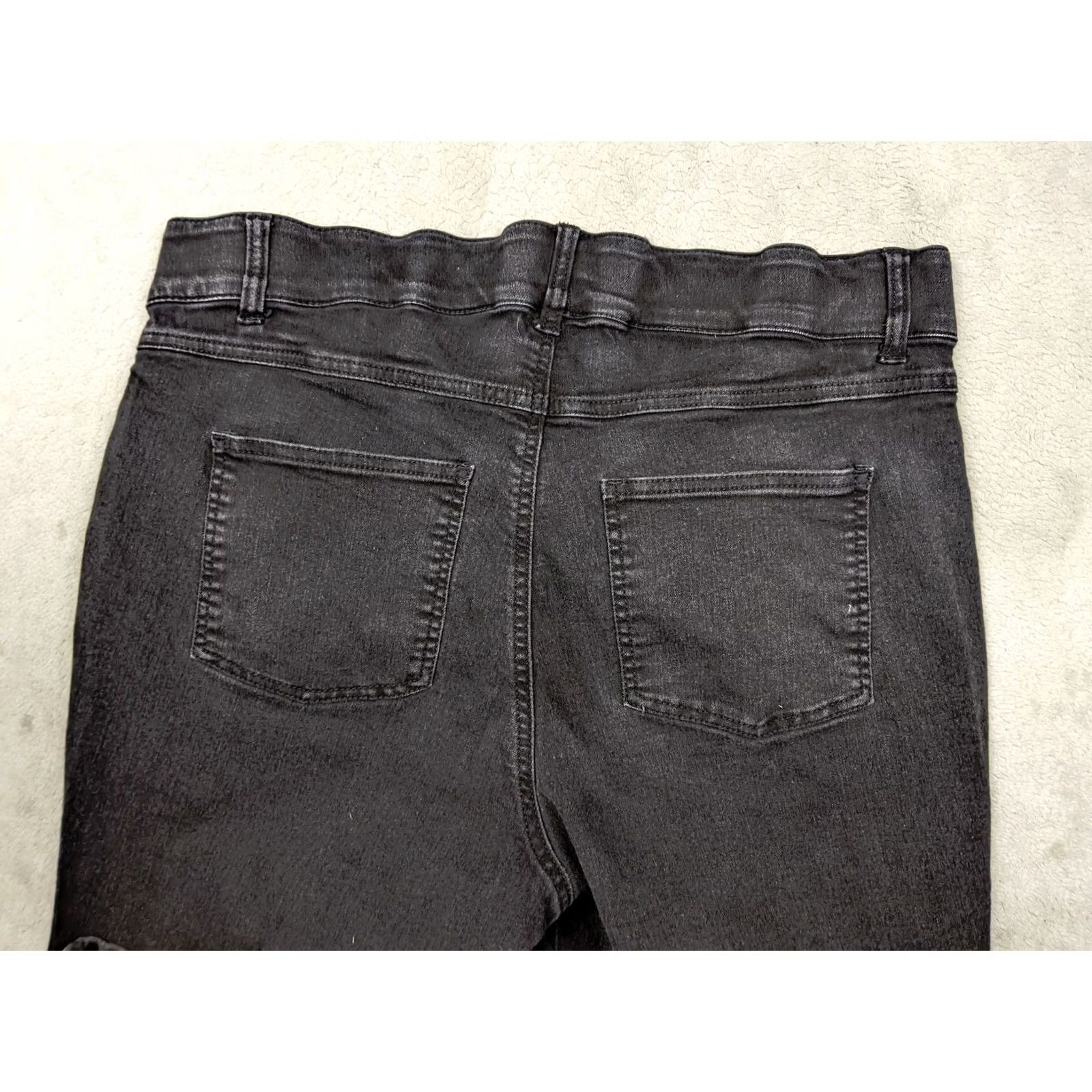Vintage Woman Within Womens Plus Petite 16WP Black Jeans Bootcut Elastic Waistband Size 26" / US 2 / IT 38 - 7 Thumbnail