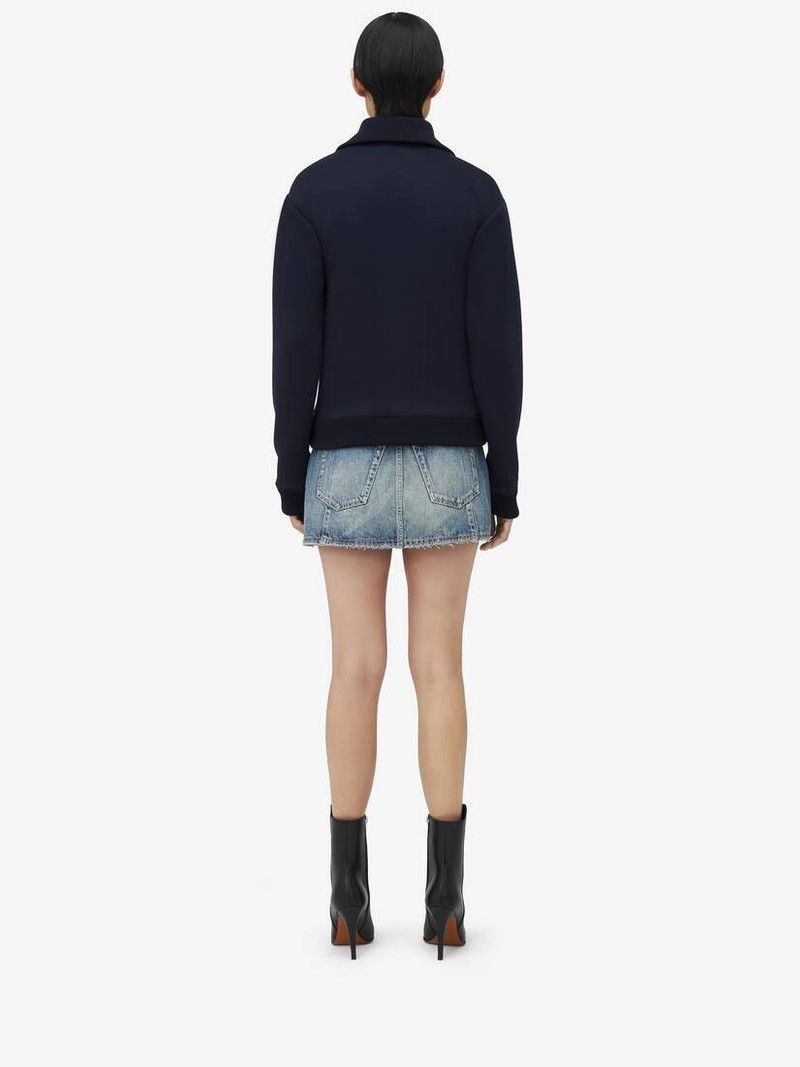 Alexander McQueen o1srvl11e0226 McQueen Logo Zip Sweatshirt In Navy Size XL / US 12-14 / IT 48-50 - 3 Thumbnail