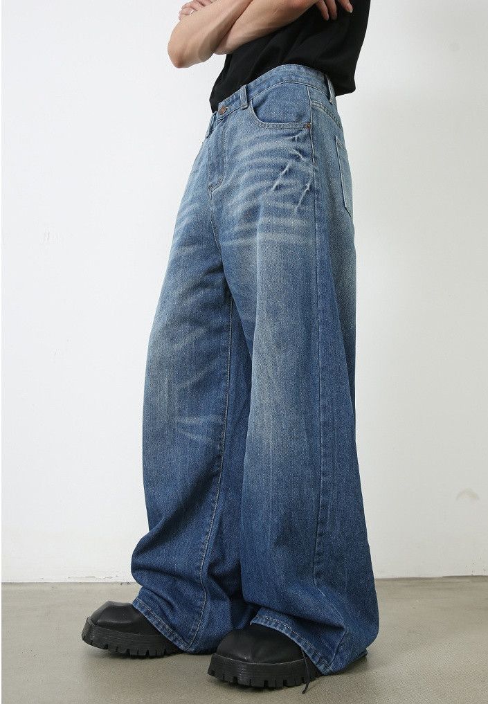 Japanese Brand × Jean Men's blue lightning pattern vintage washed jeans Size US 32 / EU 48 - 5 Thumbnail