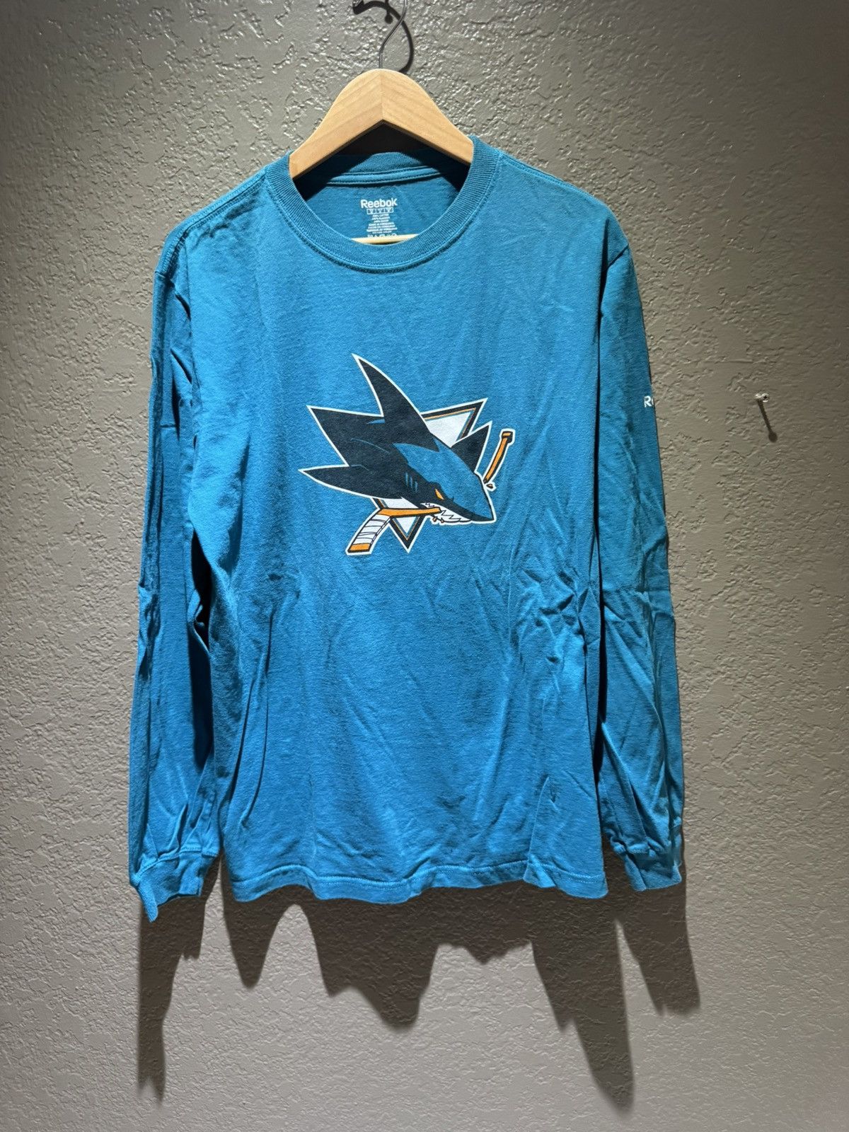 NHL Vintage Sharks NHL 2010s Long Sleeve Reebok Teal Black Size US M / EU 48-50 / 2 - 1 Thumbnail