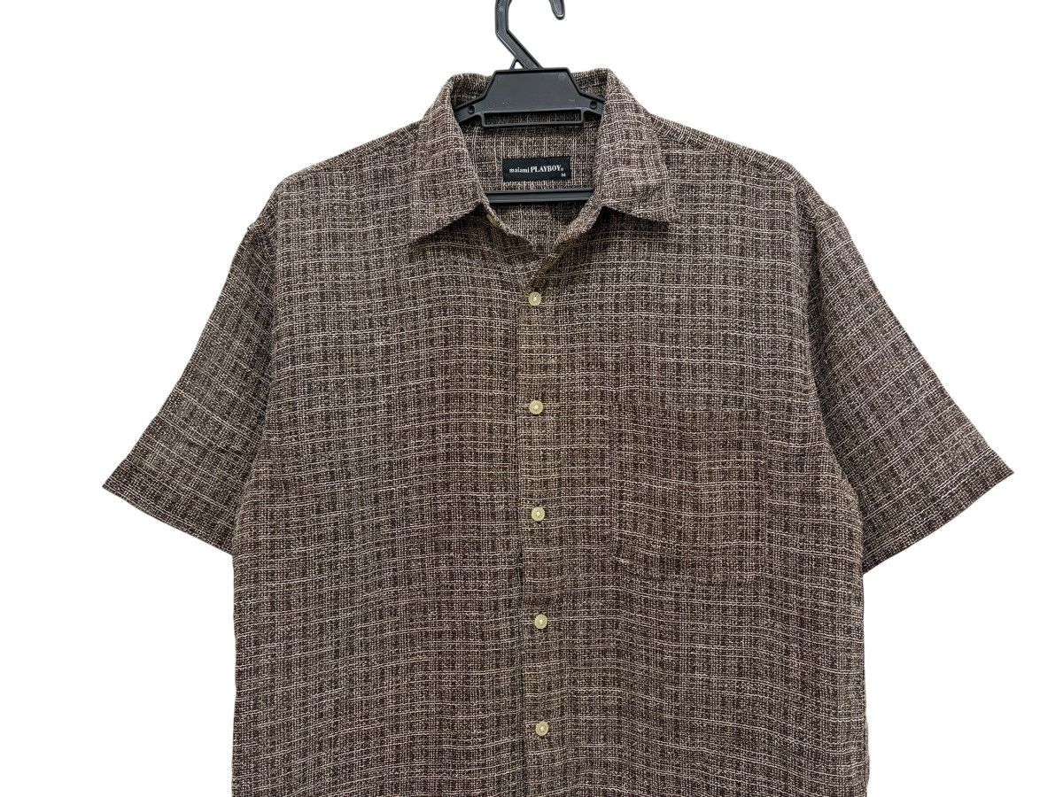 Playboy VINTAGE MAIAMI PLAYBOY MULTI TONAL CROSS HATCH WOVEN SHIRT Size US M / EU 48-50 / 2 - 3 Thumbnail