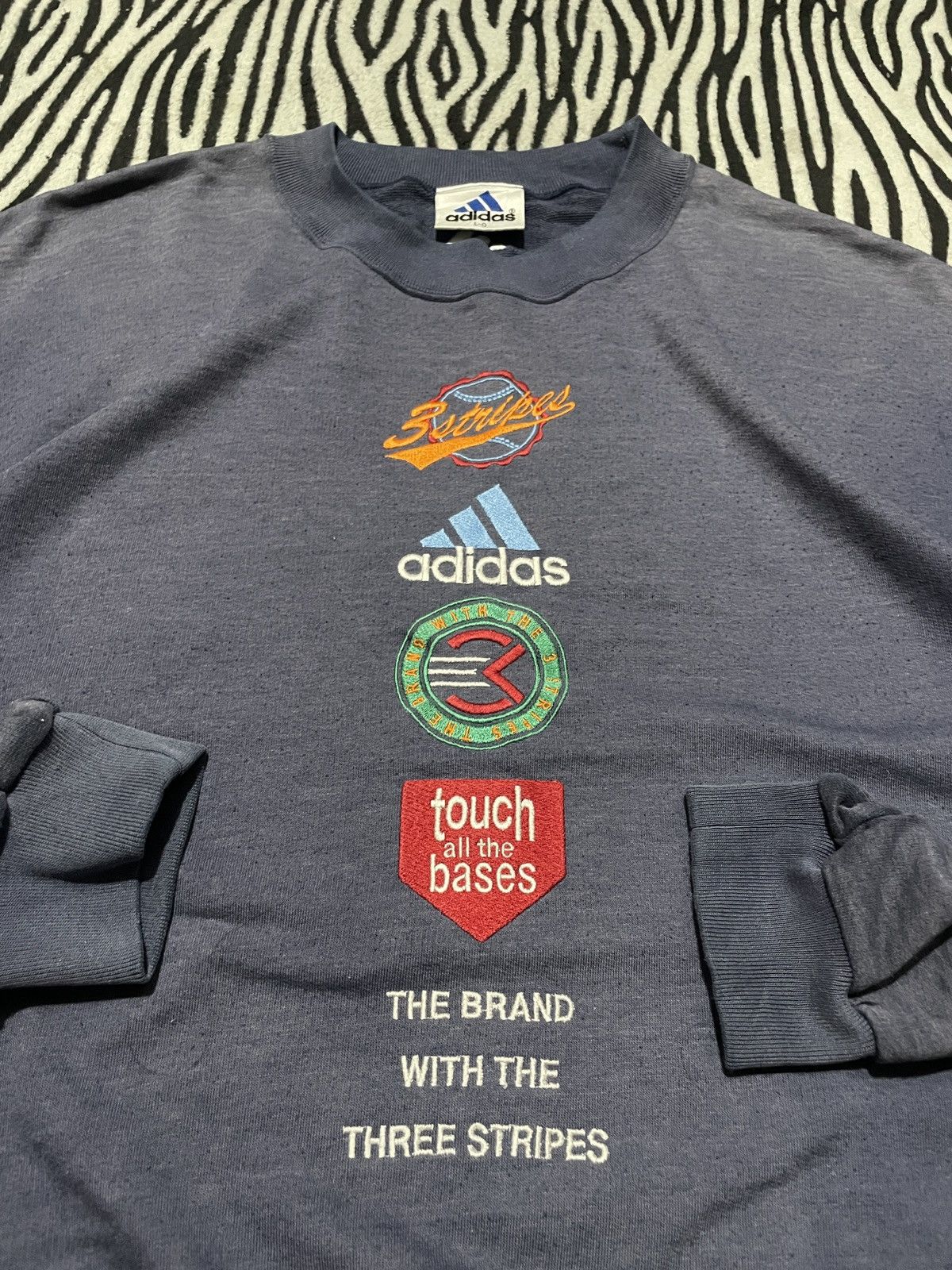 Adidas × Descente × Vintage Sunfaded Adidas Three Stripe Vintage MLB Crewneck Size US XL / EU 56 / 4 - 6 Thumbnail