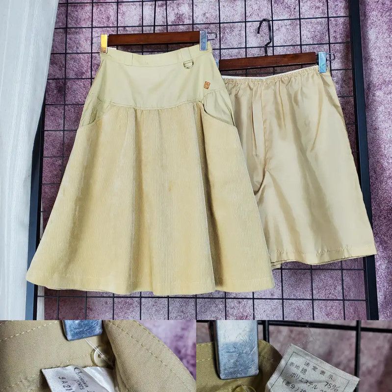 Dior Khaki Cotton Blend Short Skirt 0089