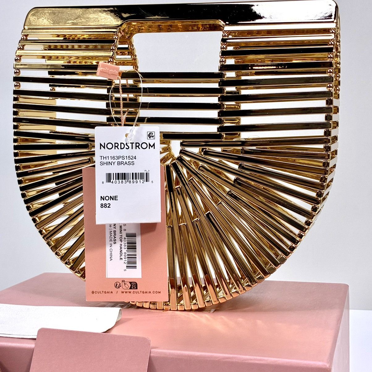 Cult Gaia Cult Gaia Mini Ark Top Handle Handbag Shiny Brass Gold NEW Size ONE SIZE - 10 Thumbnail
