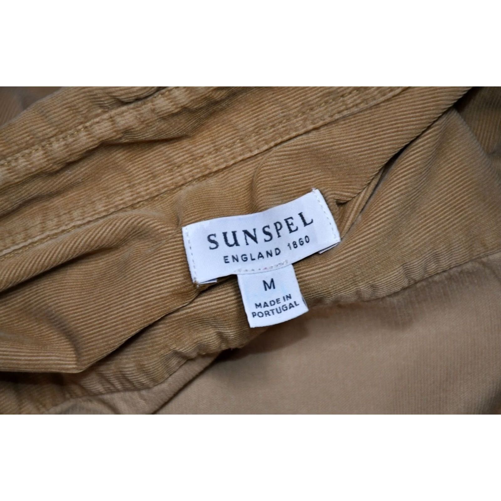 Sunspel Sunspel Button-Down Shirt Men's M Corduroy Beige Cotton Long Sleeve Regular fit Chest Pocket Short Sleeve/Casual Shirt Size US M / EU 48-50 / 2 - 3 Thumbnail