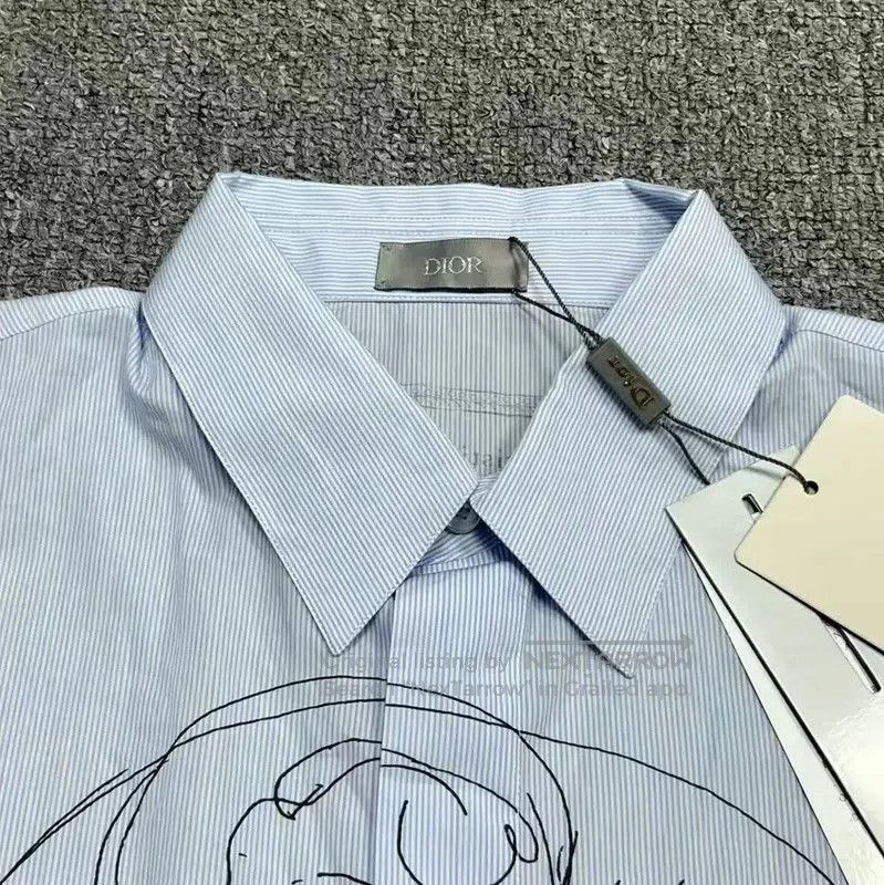 Dior Dior Blue Cotton Logo Long Sleeve Shirt . Size US M / EU 48-50 / 2 - 3 Thumbnail